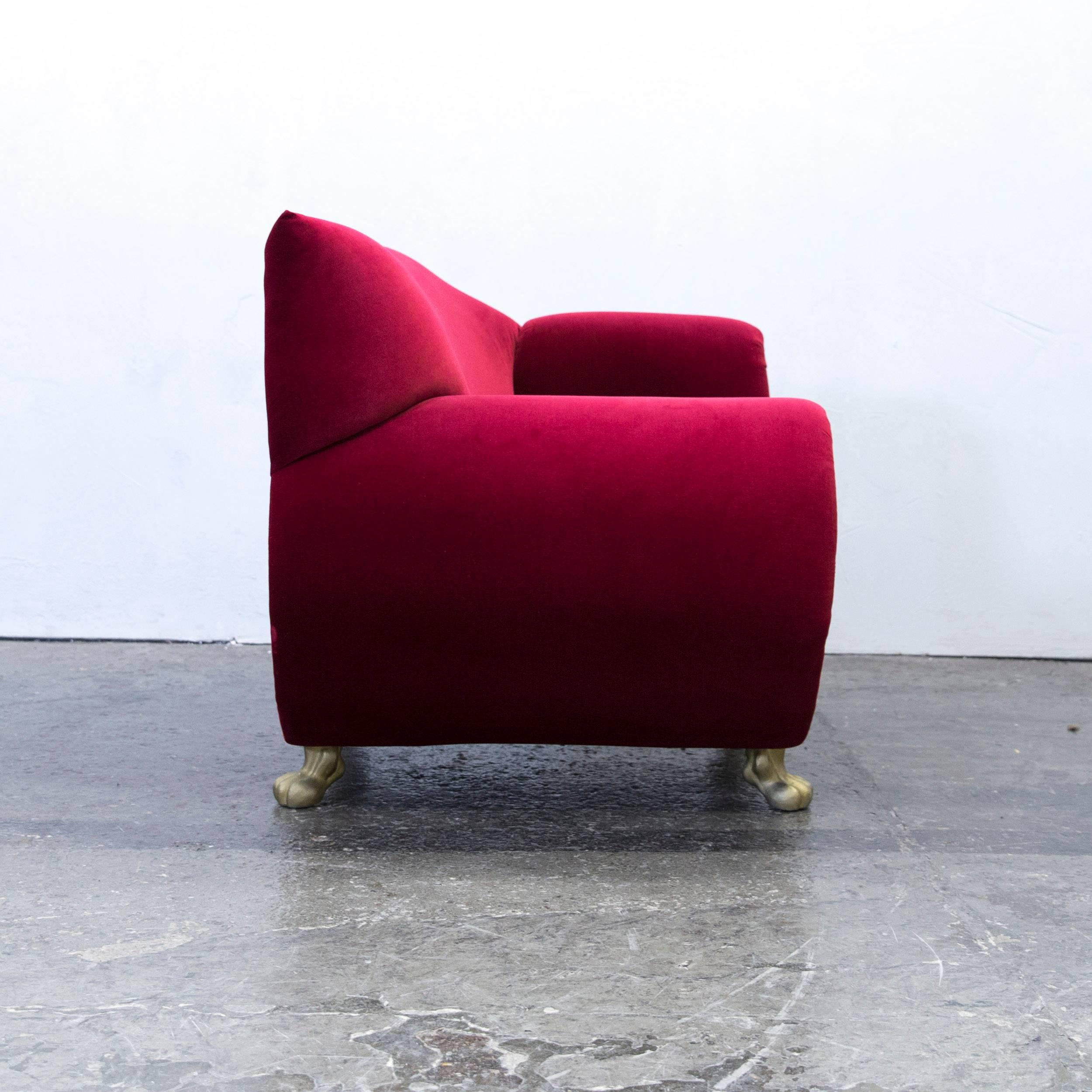 Bretz Gaudi Designer Armchair Fabric Rubin Red One Seat Gold Modern Elegant 5
