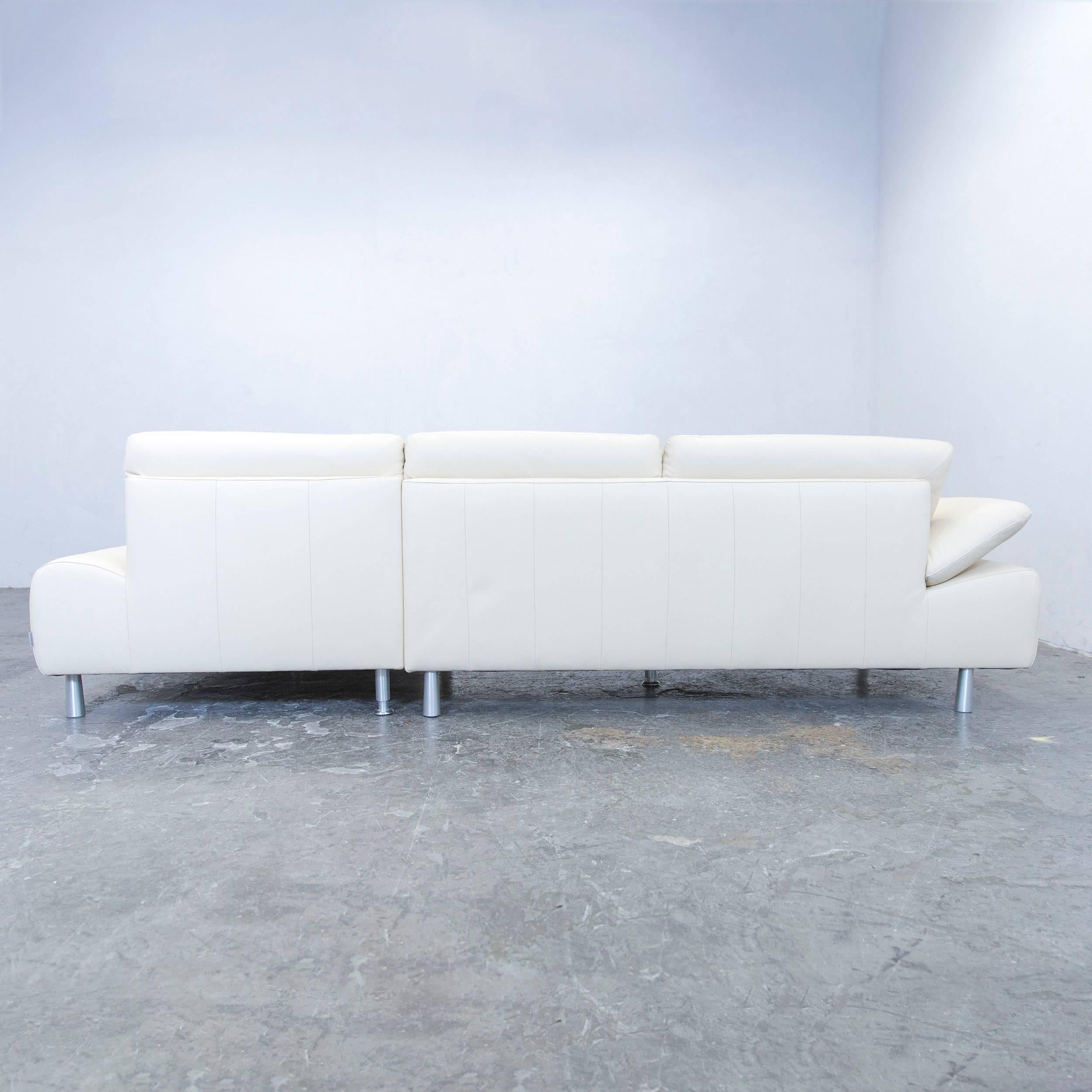 Willi Schillig Loop Designer Corner Sofa Leather Beige Function Couch Modern For Sale 5