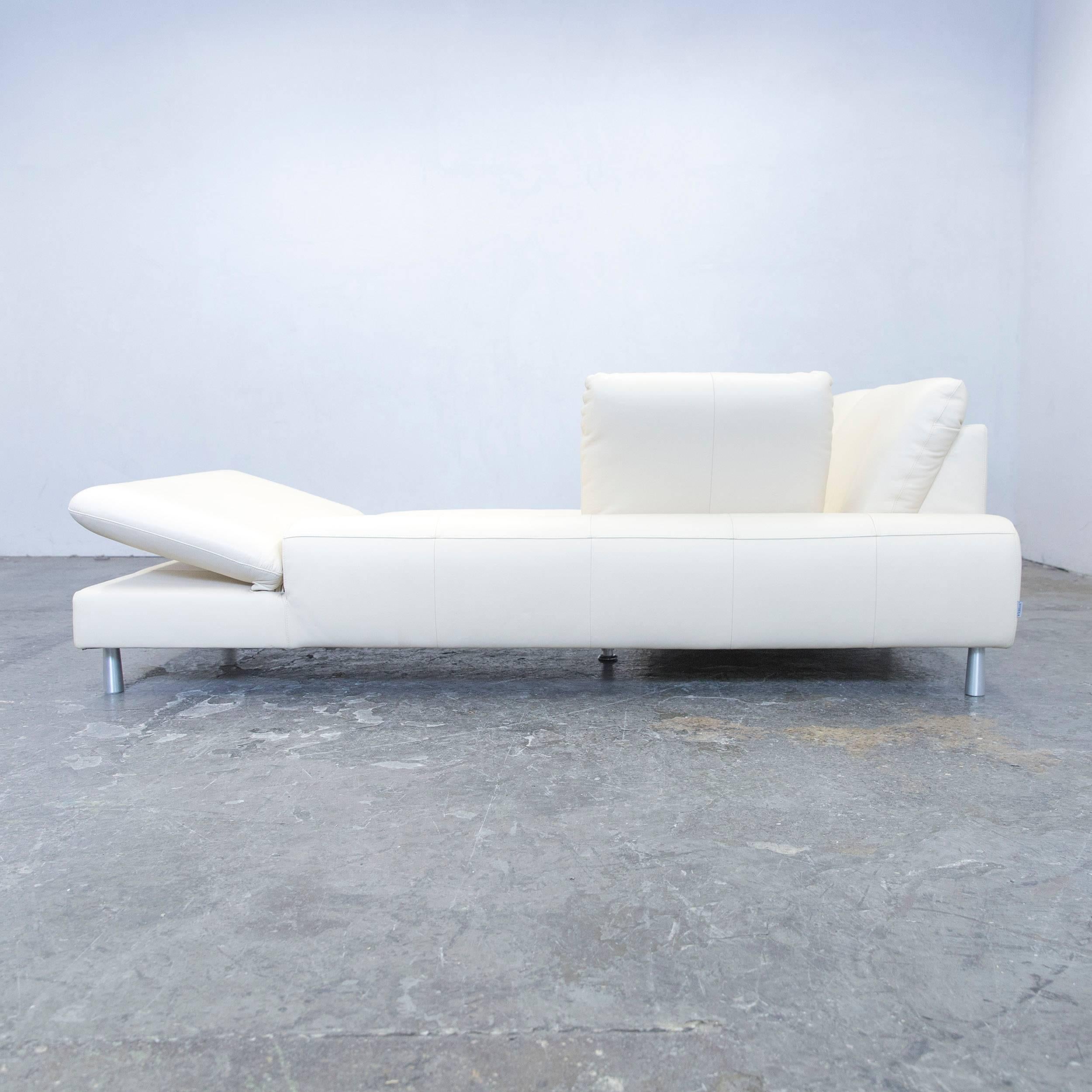 Willi Schillig Loop Designer Corner Sofa Leather Beige Function Couch Modern For Sale 4