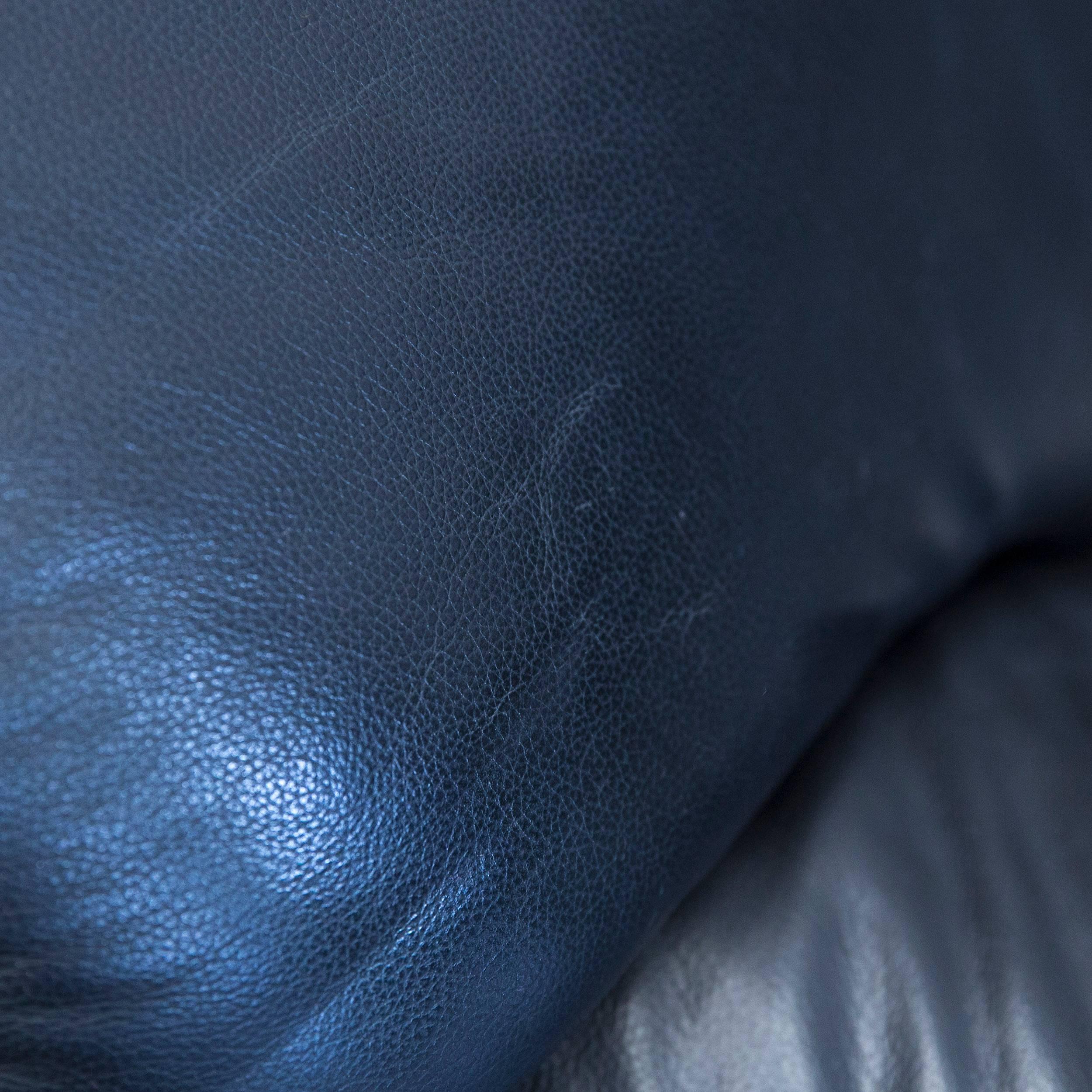 Laauser Atlanta Designer Sofa Leather Black Three-Seat Couch 2