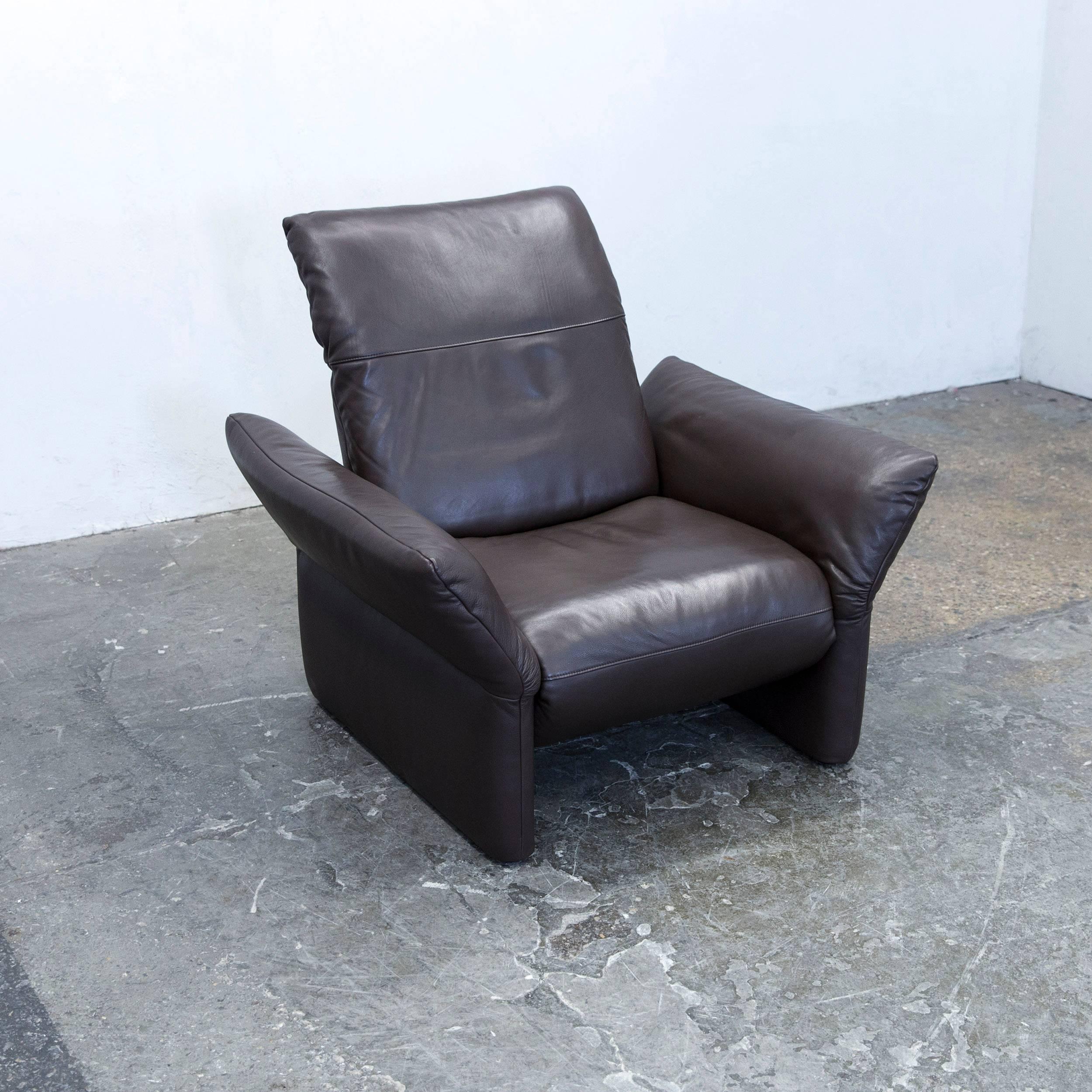 Koinor Elena Designer Armchair Leather Brown One Seat Couch Modern Function In Good Condition In Cologne, DE