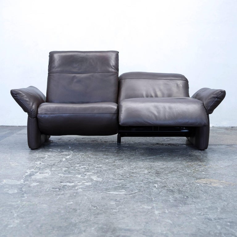 Koinor Elena Designer Sofa Set Leather Brown Two Seat Couch Function