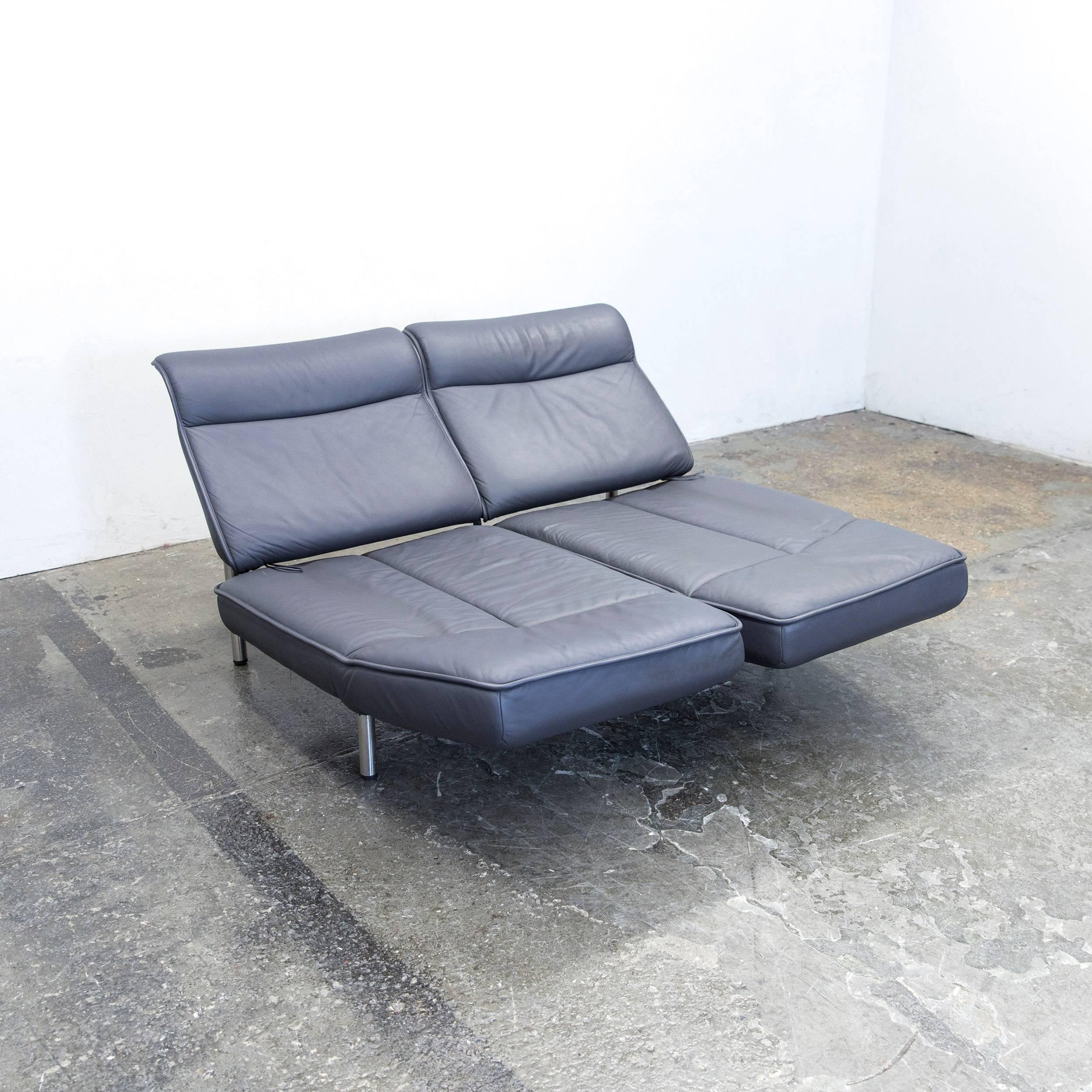 De Sede DS 450 Designer Leather Sofa Anthrazit Relax Function Two-Seat Modern In Good Condition In Cologne, DE