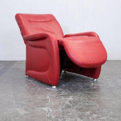 Ewald Schillig Designer Armchair Leather Red Couch Modern