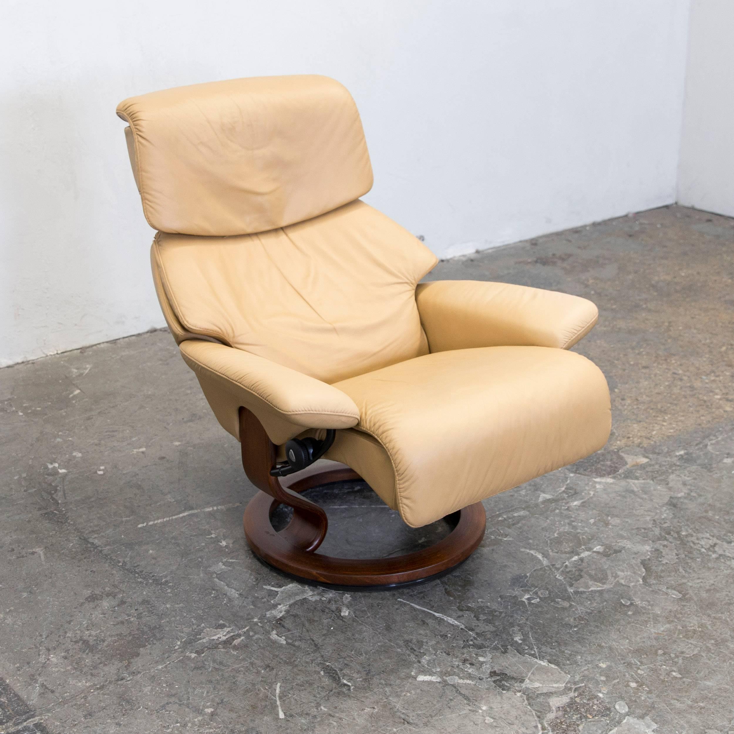 German Ekornes Stressless Designer Spirit Chair Ocre Brown Leather Relax Function Couch