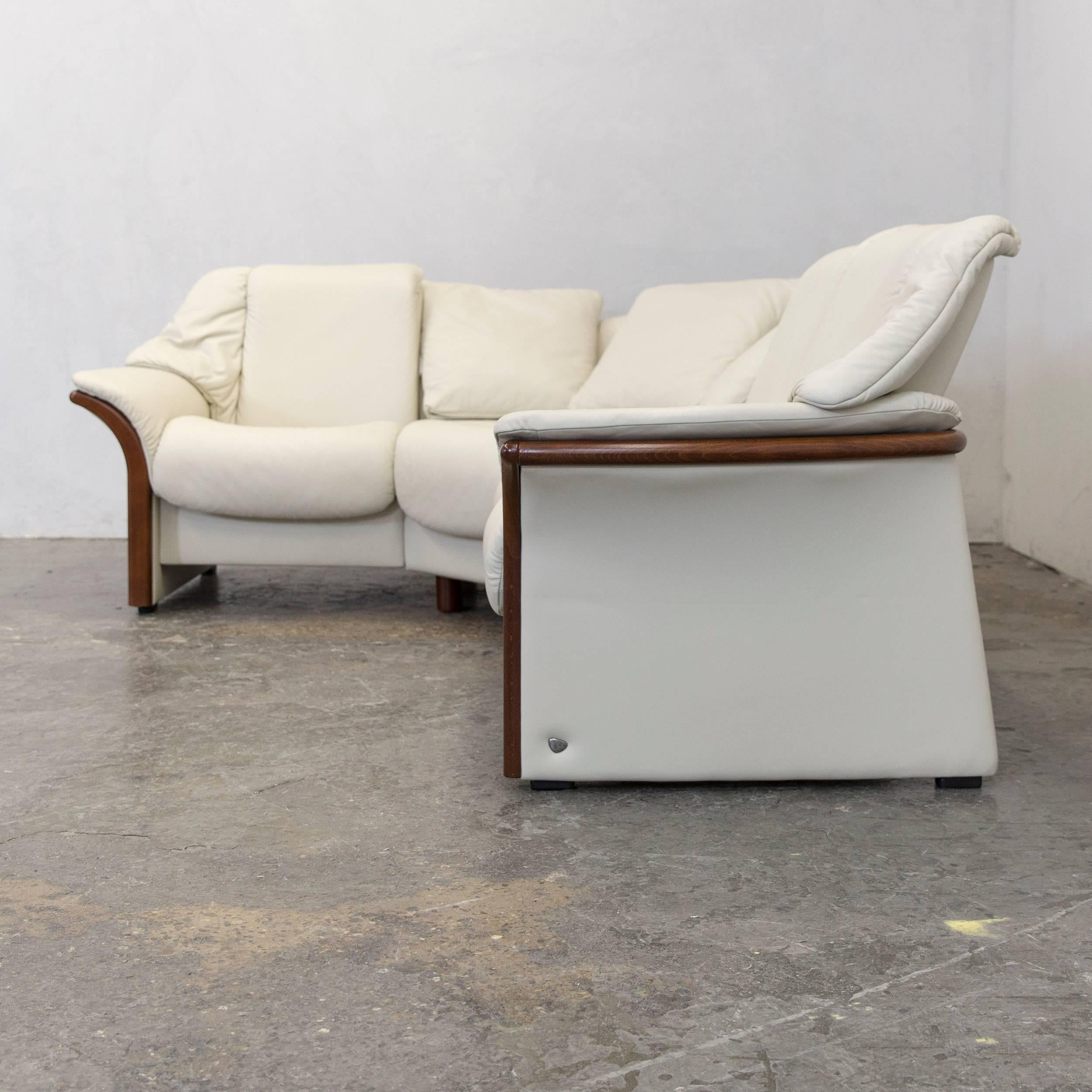 Ekornes Stressless Designer Corner Sofa Beige Leather Relax Function Couch 1