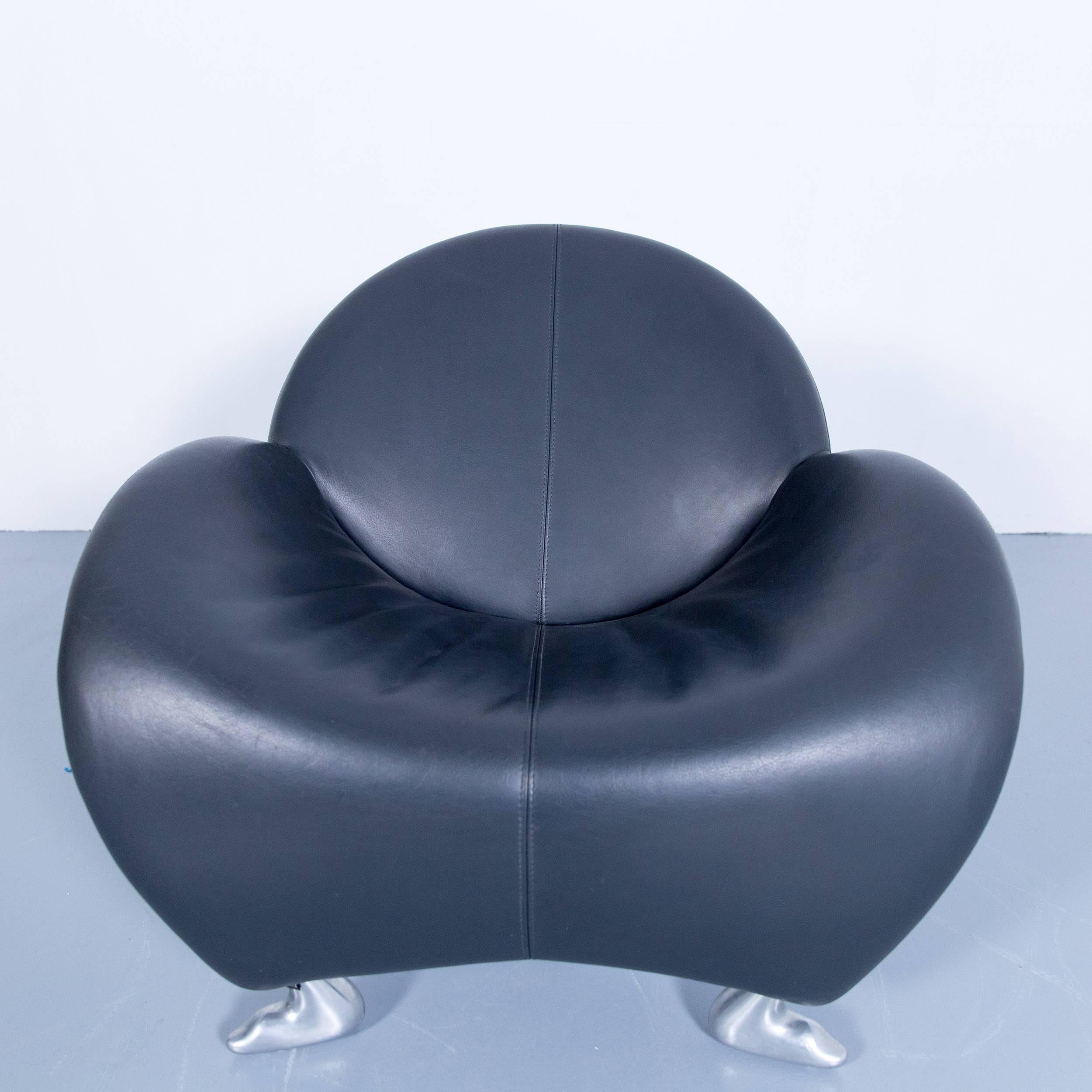 Contemporary Leolux Papageno Designer Chair Grey Anthracite Black One-Seat Couch Modern
