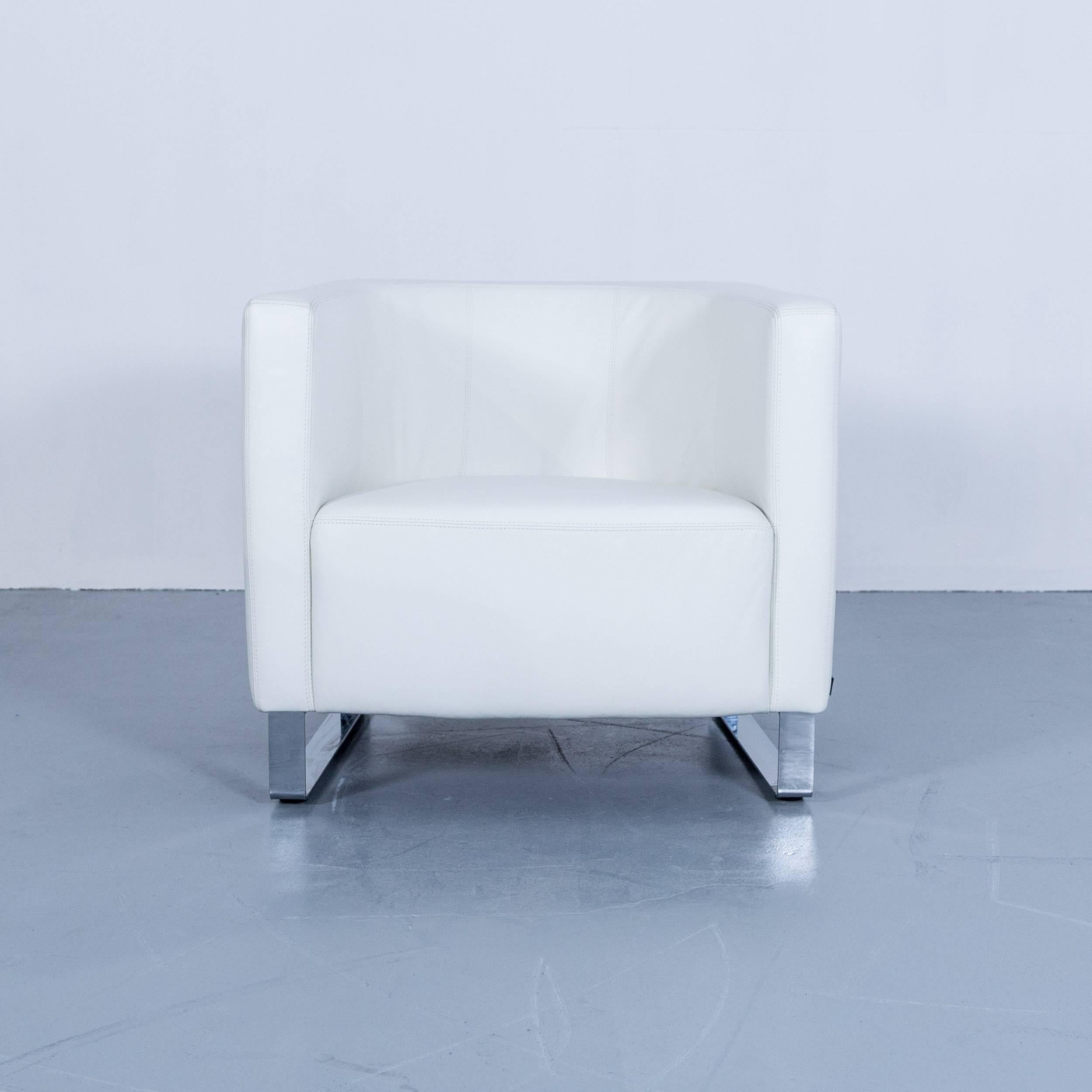 White colored, original Willi Schillig Havana armchair in a minimalistic and modern design, made for pure comfort.