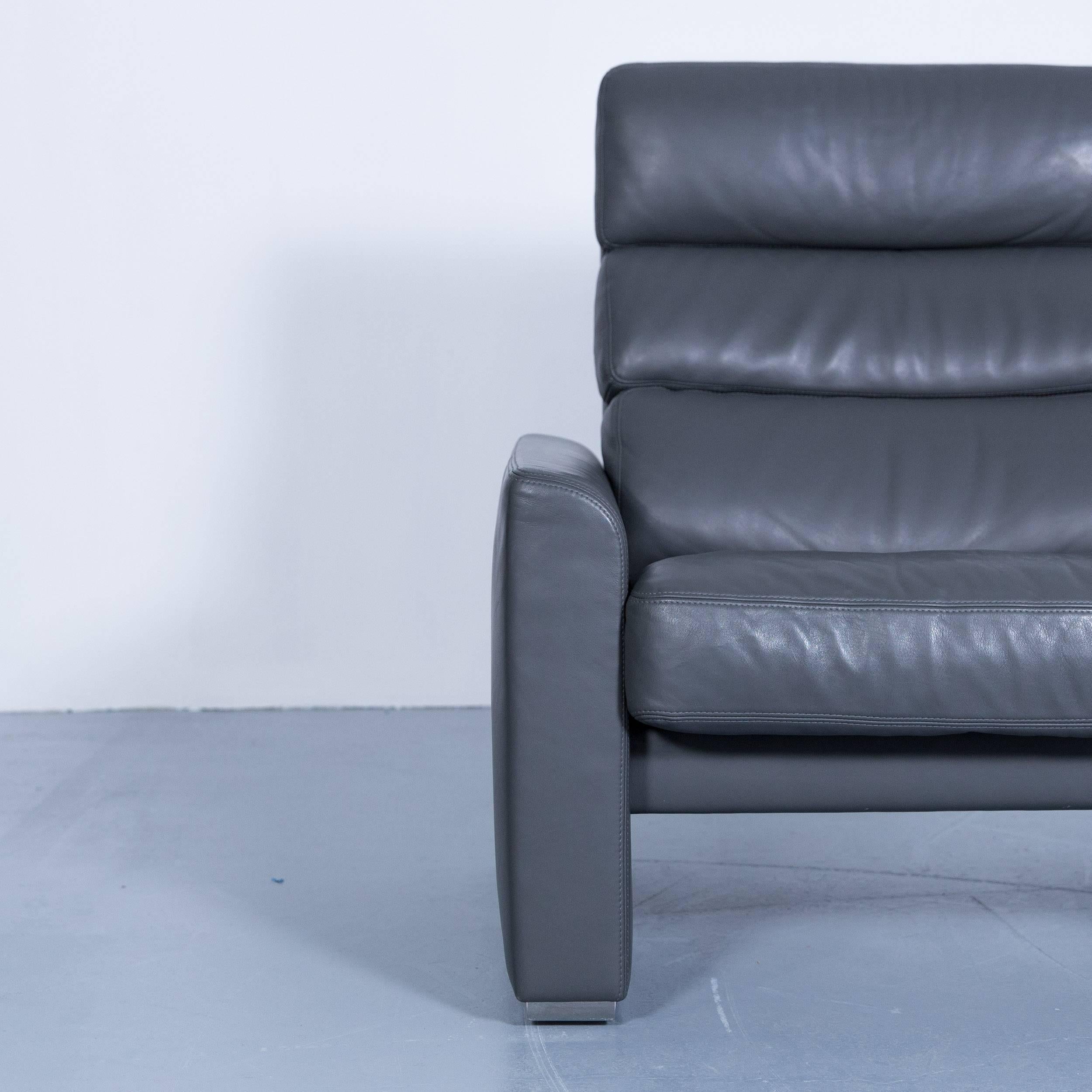German Erpo Soho Designer Armchair Leather Grey Anthracite One Seat Modern Function