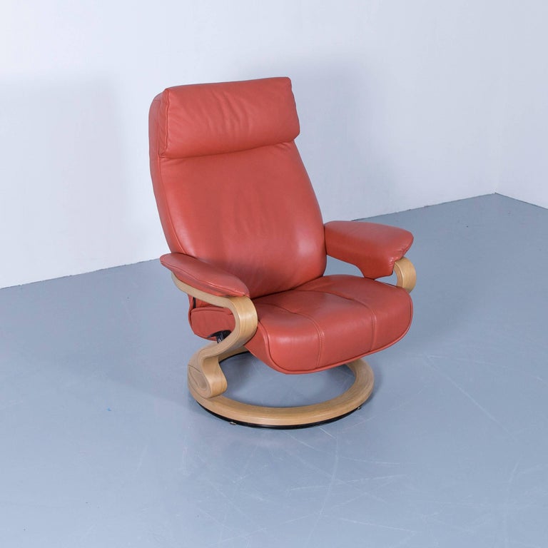 Himolla Zerostress Designer Armchair Leather Orange Relax One Seat