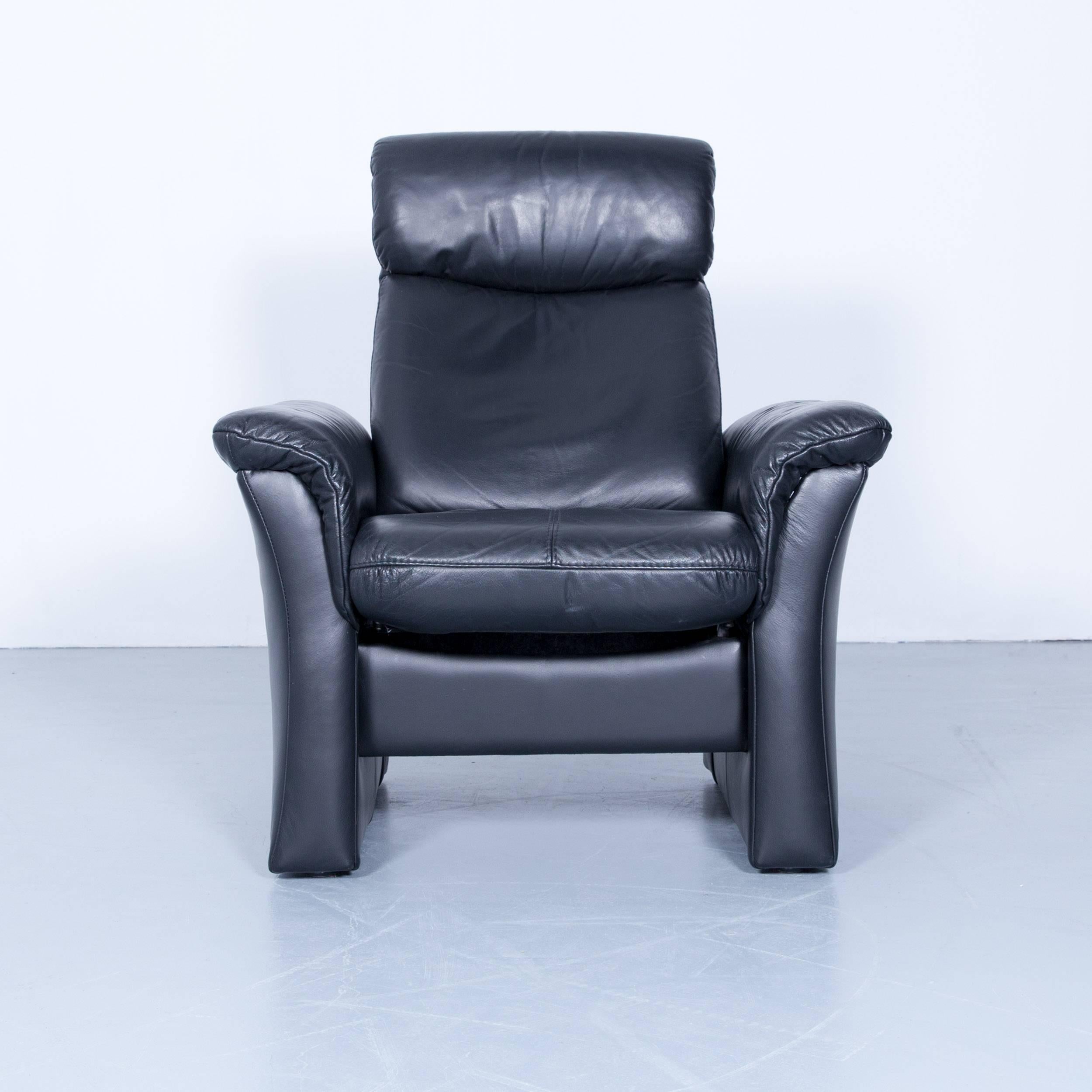 Designer chair leather black relax function couch modern.