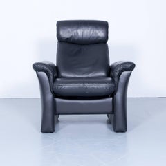 Designer Chair Leather Black Relax Function Couch Modern