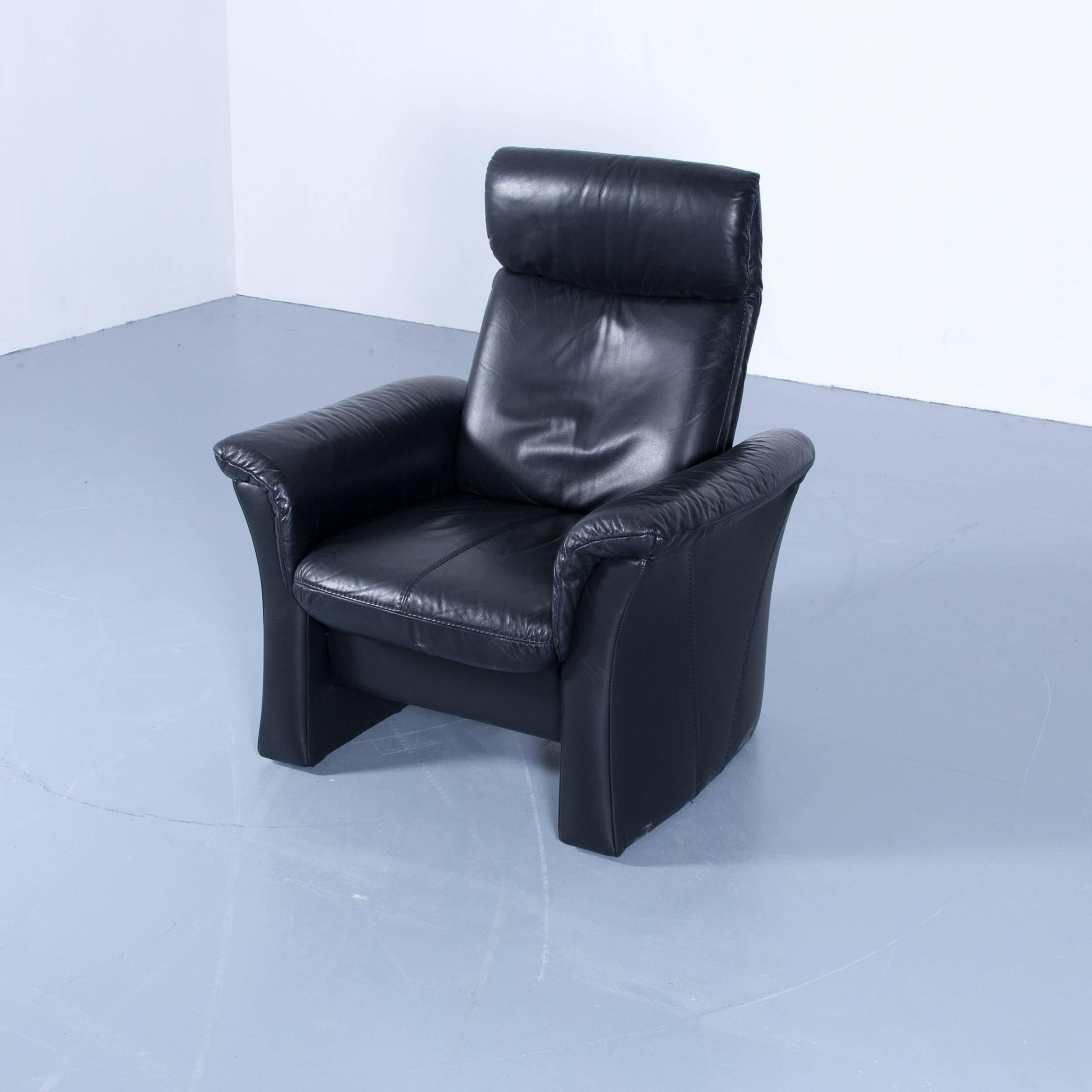 German Designer Chair Leather Black Relax Function Couch Modern