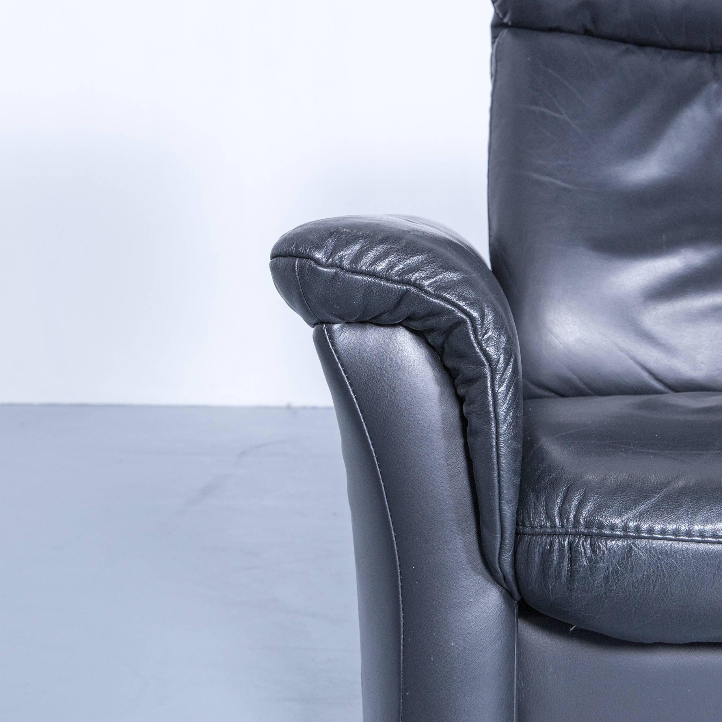 Contemporary Designer Chair Leather Black Relax Function Couch Modern