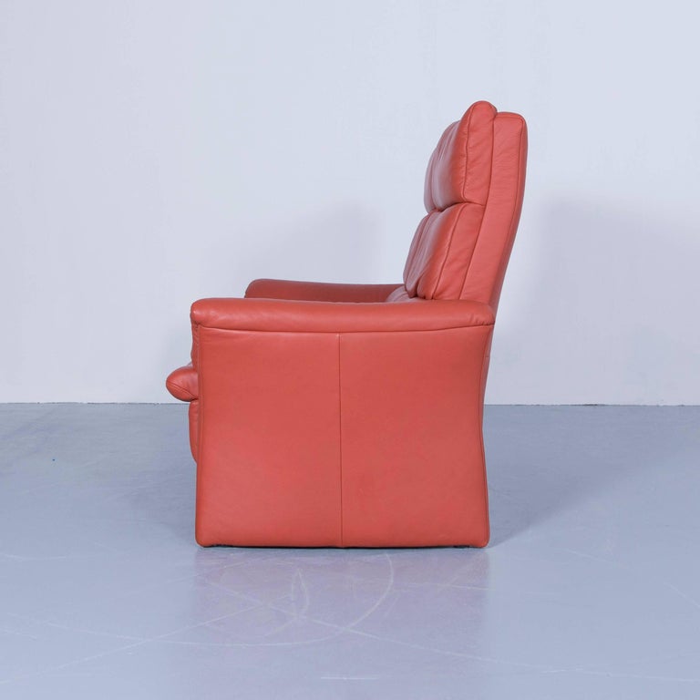 Himolla Zerostress TwoSeat Sofa Leather Orange Relax One Seat Couch at