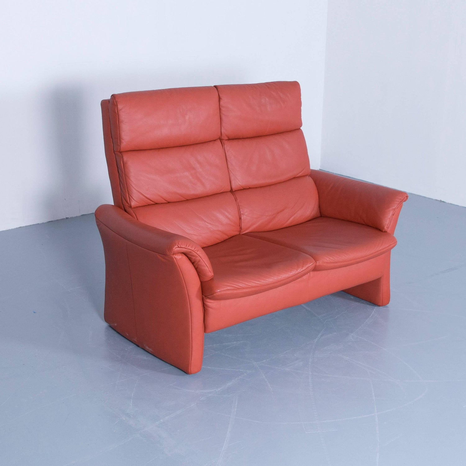 Himolla Zerostress Two-Seat Sofa Leather Orange Relax One Seat Couch at  1stDibs | himolla zerostress sofa