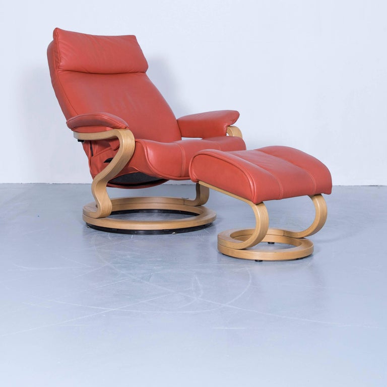 Himolla Zerostress Sofa Set Leather Orange Relax OneSeat Couch