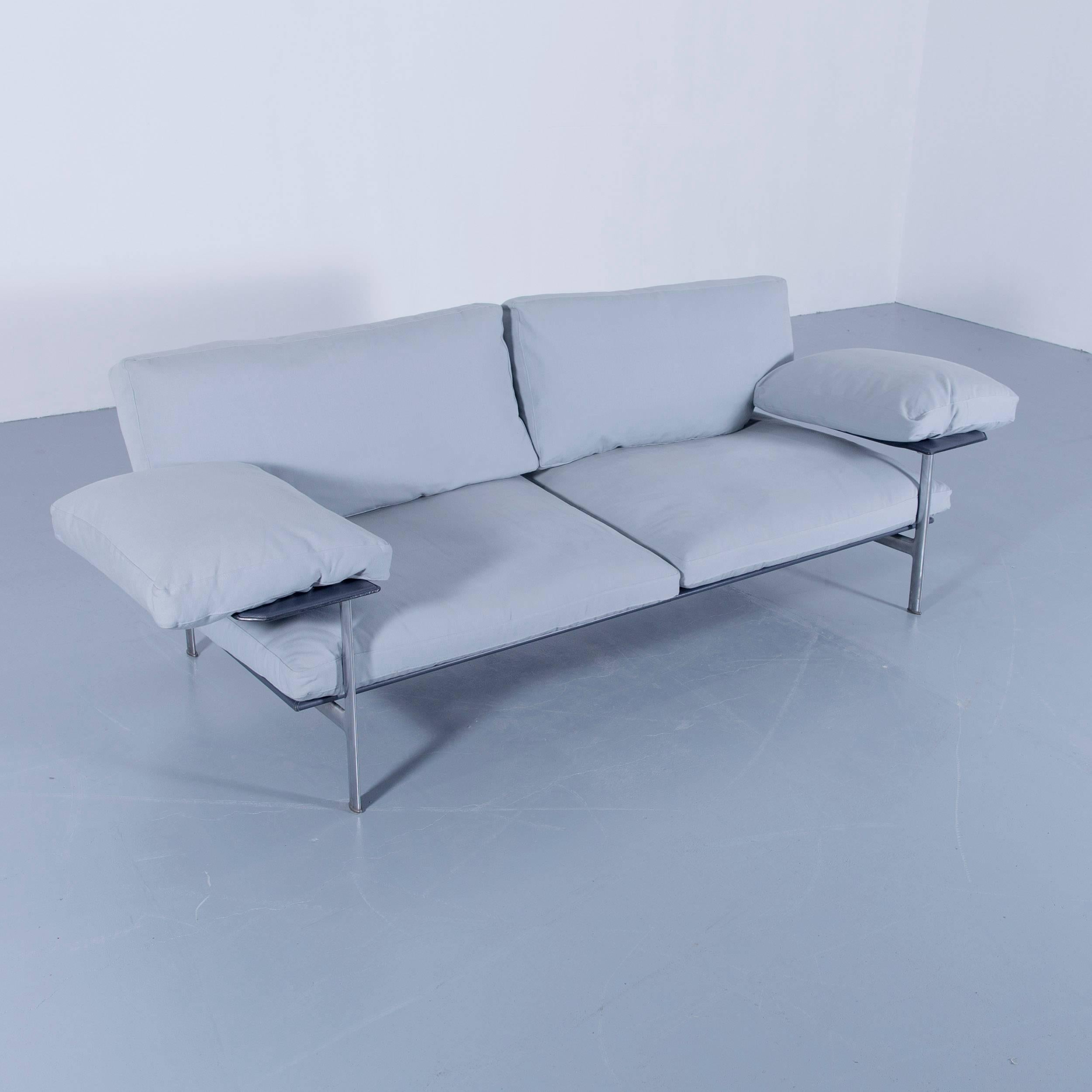 B&B Italia Diesis Designer Sofa Set Fabric Ice Blue Three-Seat Couch Modern In Excellent Condition In Cologne, DE