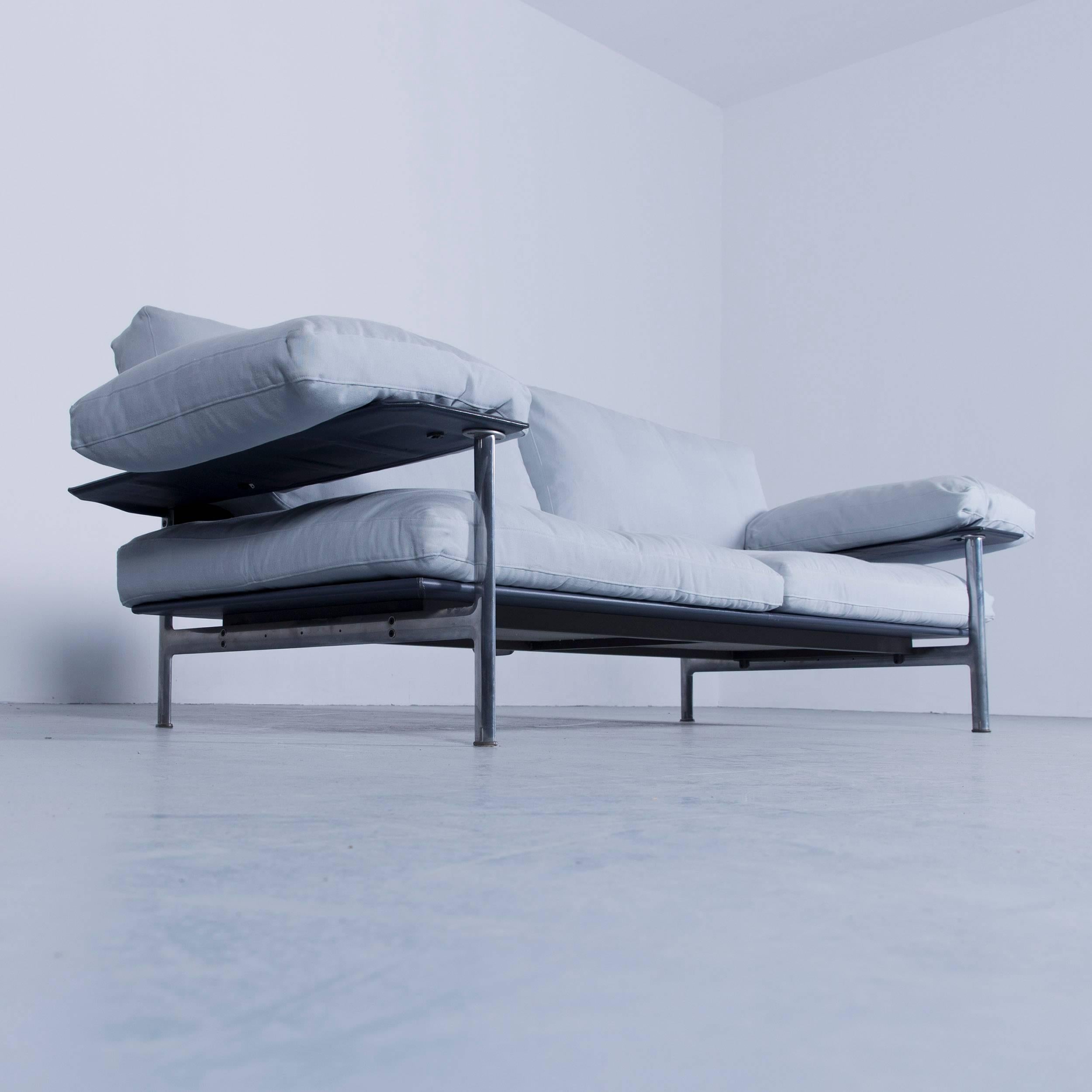 Contemporary B&B Italia Diesis Designer Sofa Set Fabric Ice Blue Three-Seat Couch Modern