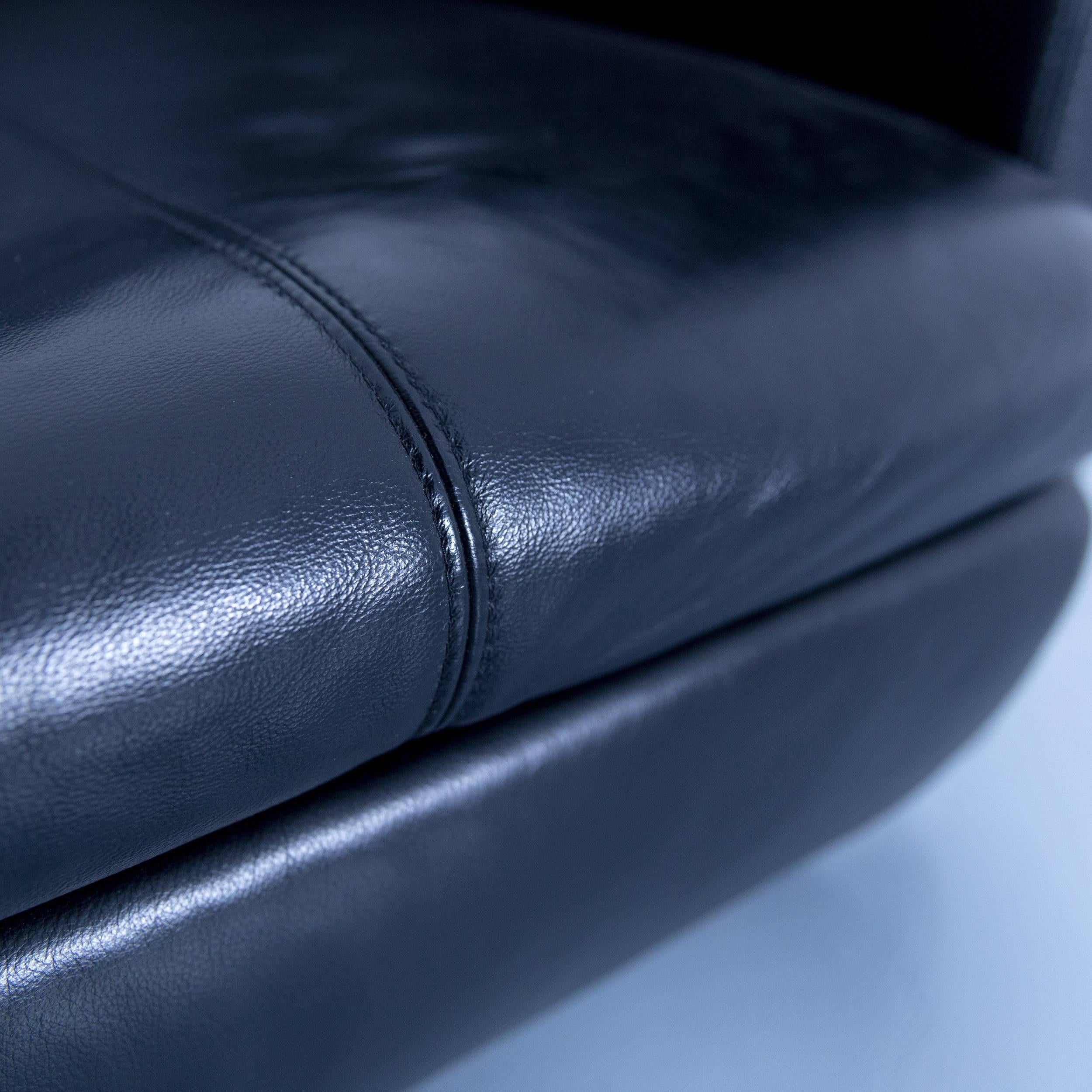 Contemporary Designer Chair Leather Black Relax Function Couch Modern Minimal Metal