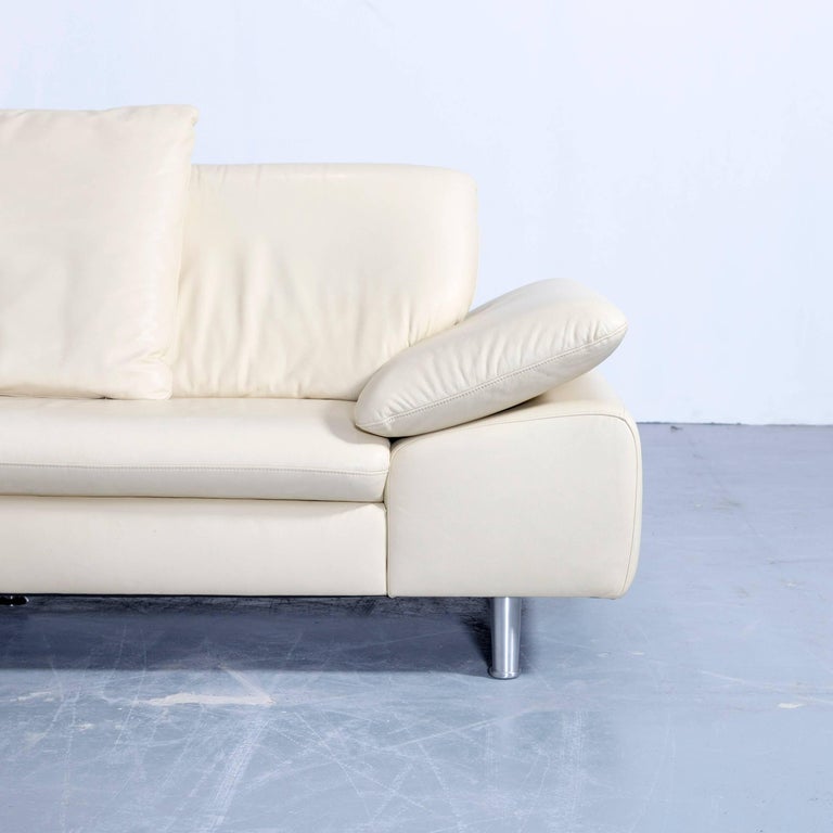 Willi Schillig Loop Designer Corner Sofa Set Leather Crème Function Couch Modern at 1stdibs