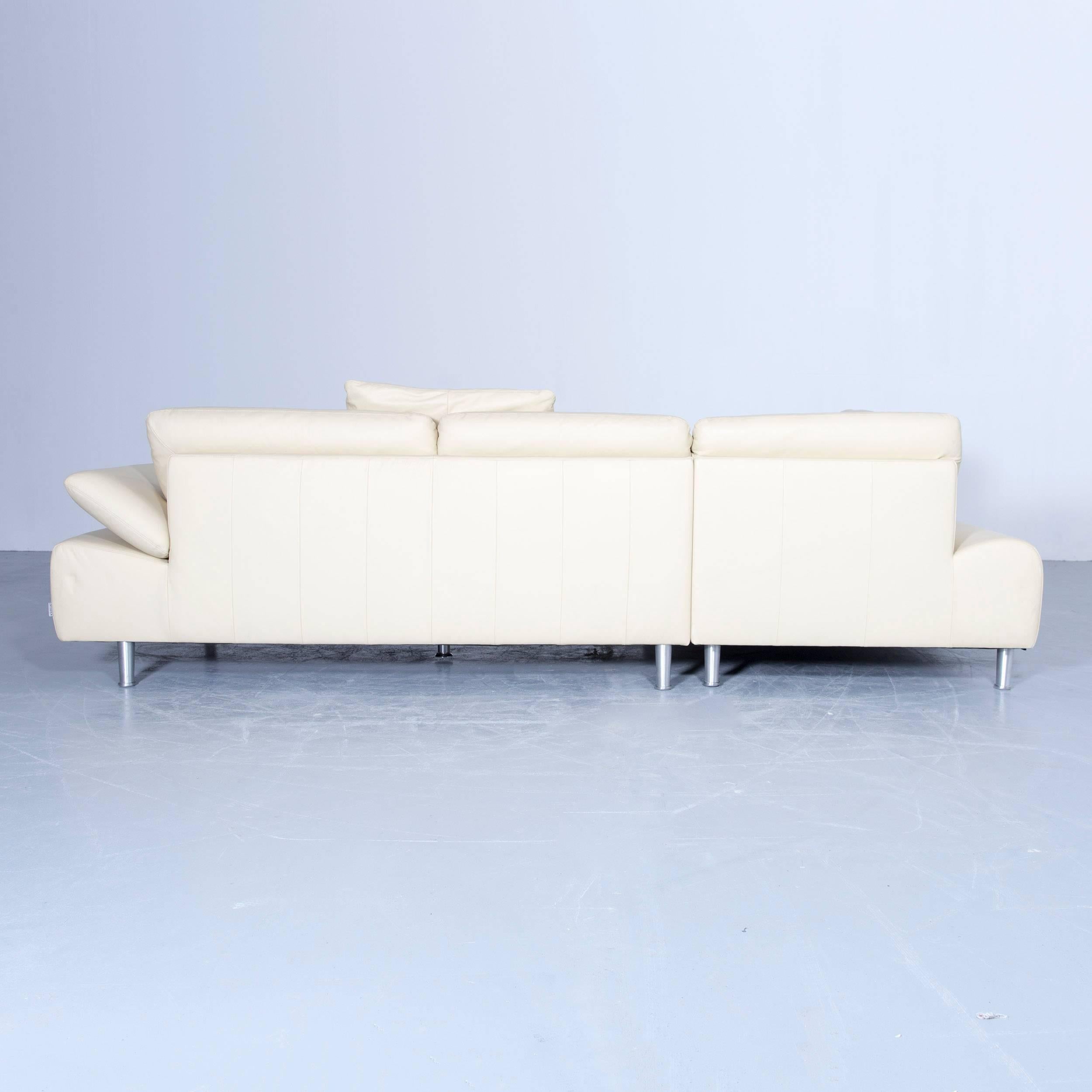 Willi Schillig Loop Designer Corner Sofa Set Leather Crème Function Couch Modern 5