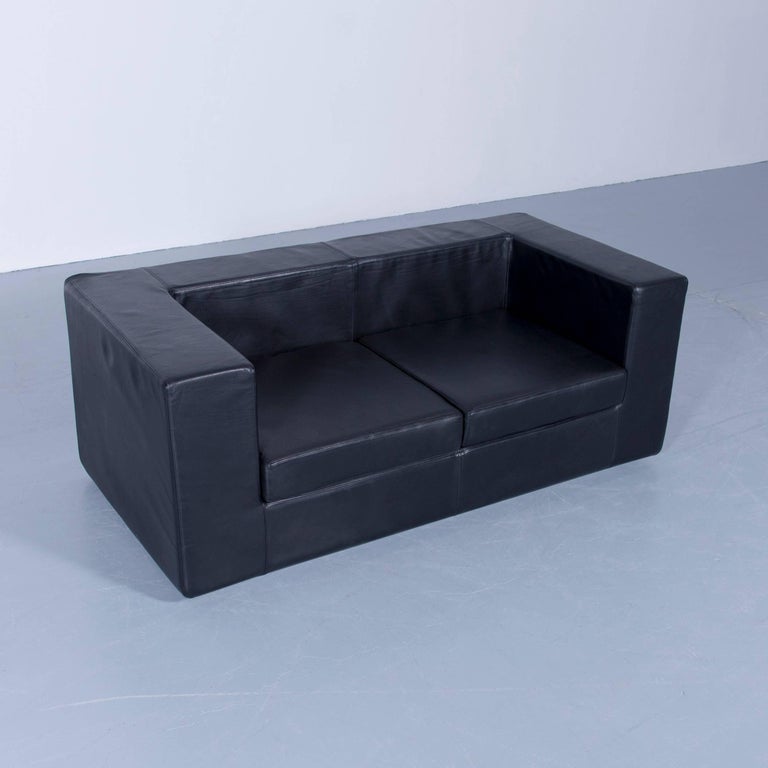 Zanotta Throw Away Designer Sofa Black TwoSeat Couch Design Willie