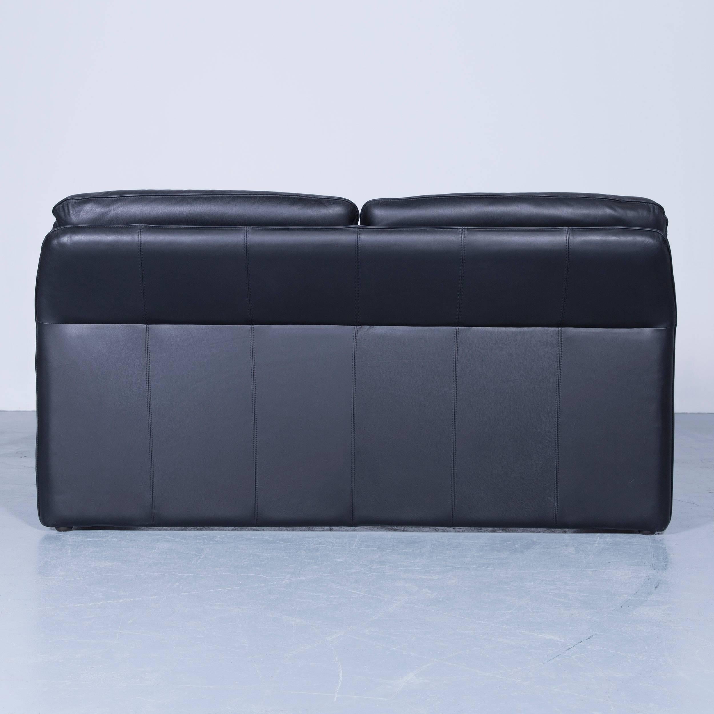 Laauser Atlanta Designer Sofa-Leder-Schwarze zweisitzige Couch 4