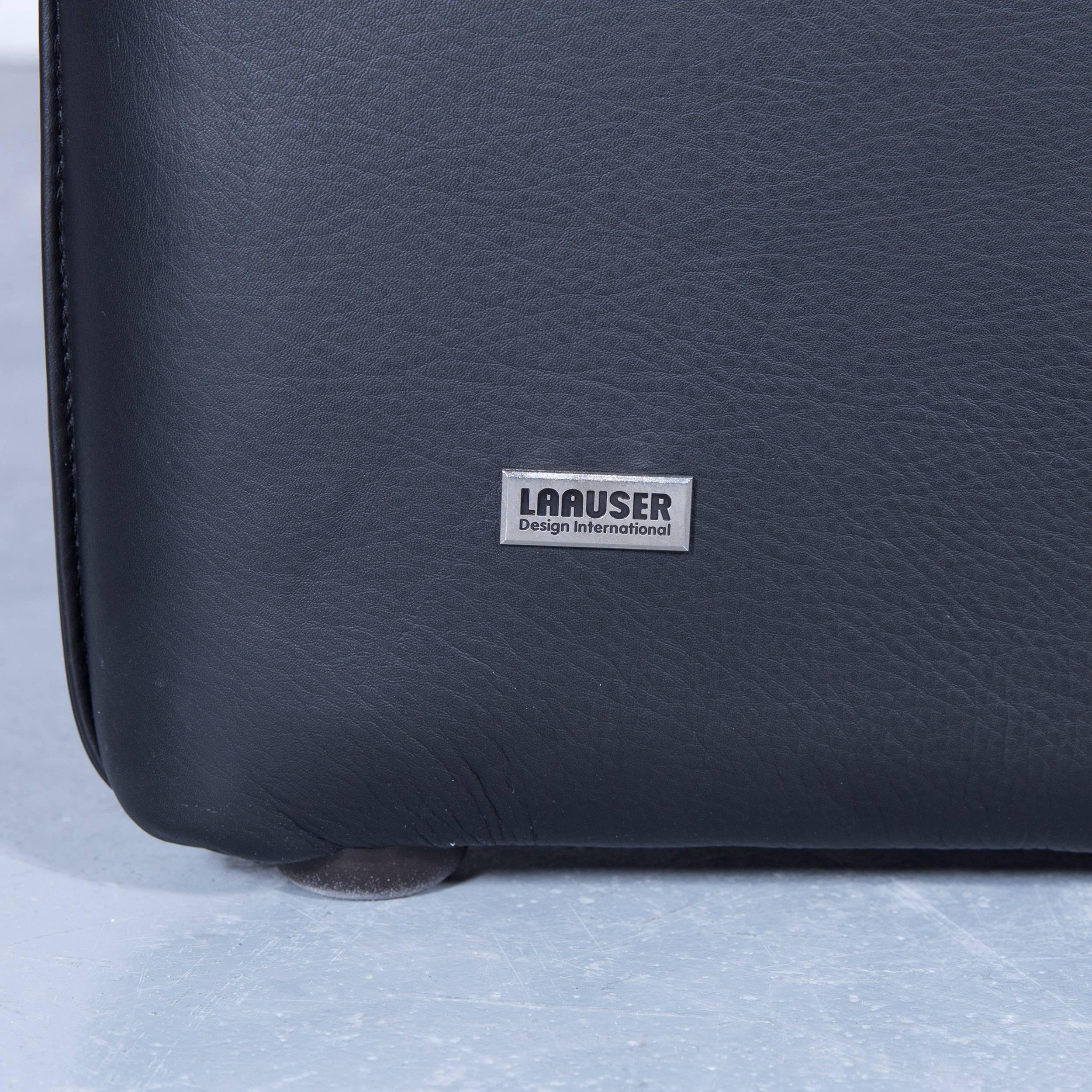 Laauser Atlanta Designer Sofa-Leder-Schwarze zweisitzige Couch 2