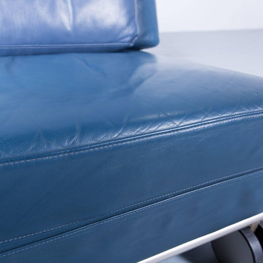 Cor Vintage Designer Recliner Chair Leather Blue Couch Modern Function At 1stdibs