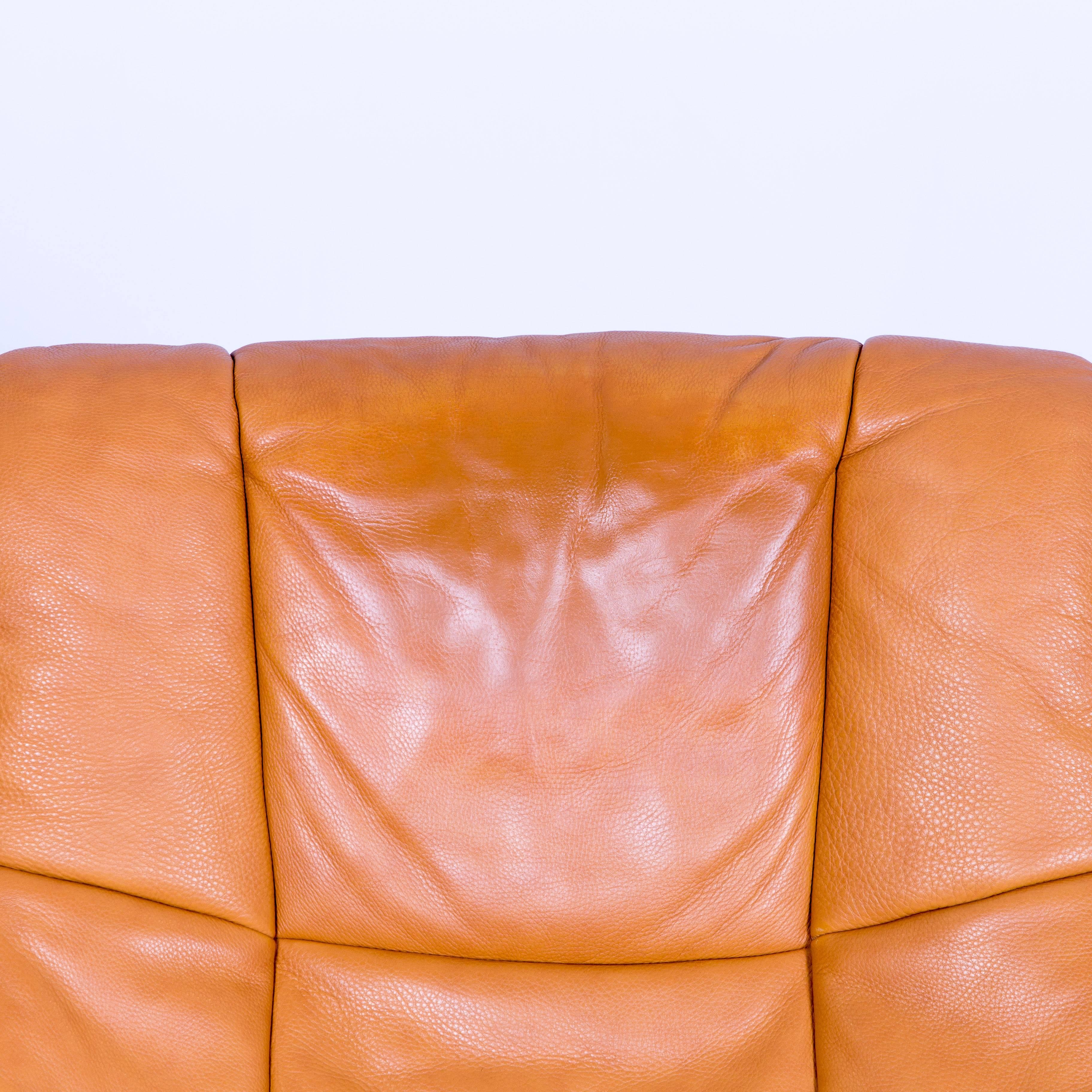 Stressless Mayfair Relax Armchair Footstool Orange Brown Leather Relax Recliner 1