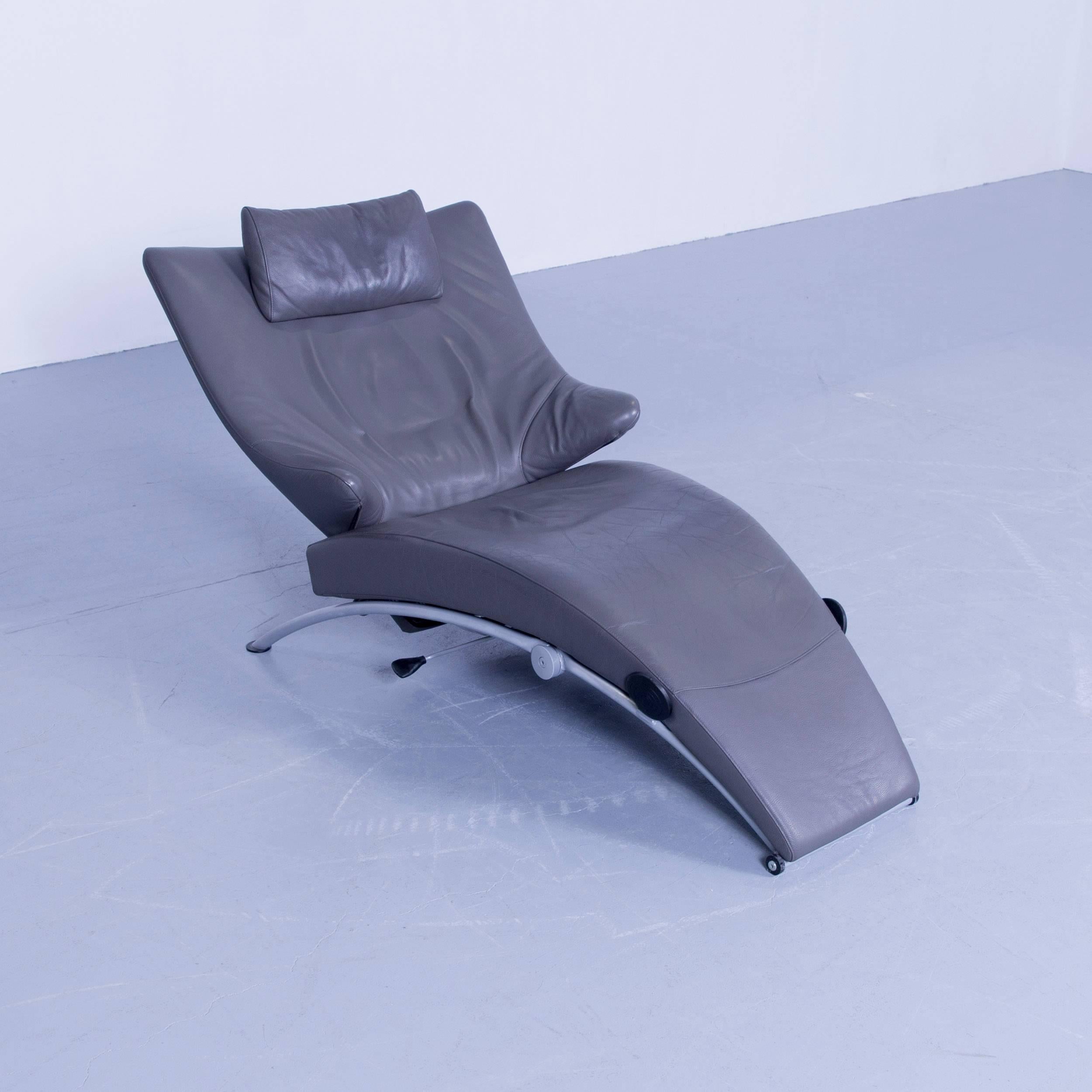 WK Wohnen Solo 699 Designer-Stuhl Leder Grau Function Couch Modern im Zustand „Gut“ in Cologne, DE