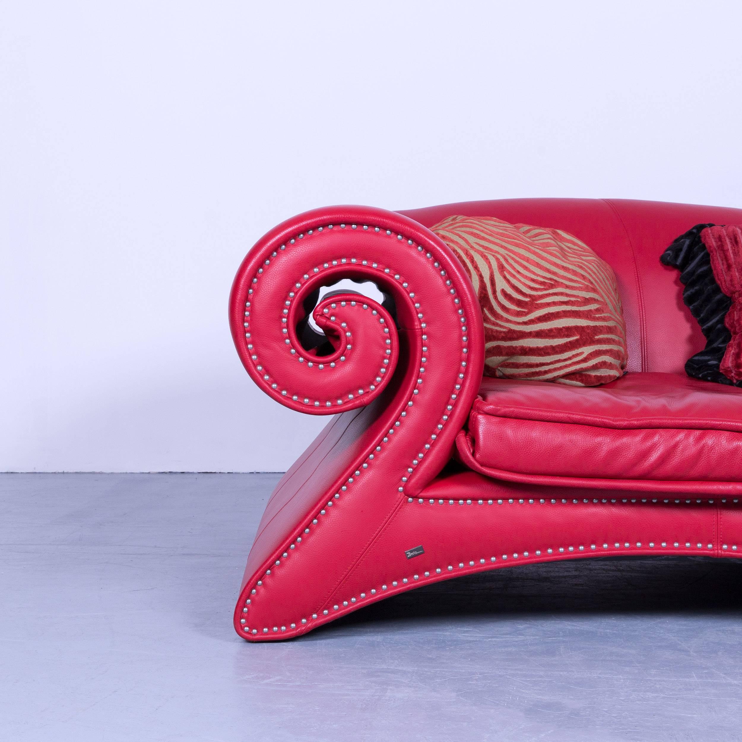 Bretz Mammut designer sofa red leather rivets freaky cult couch modern funny in a minimalistic and modern design made for pure comfort and flexibility.