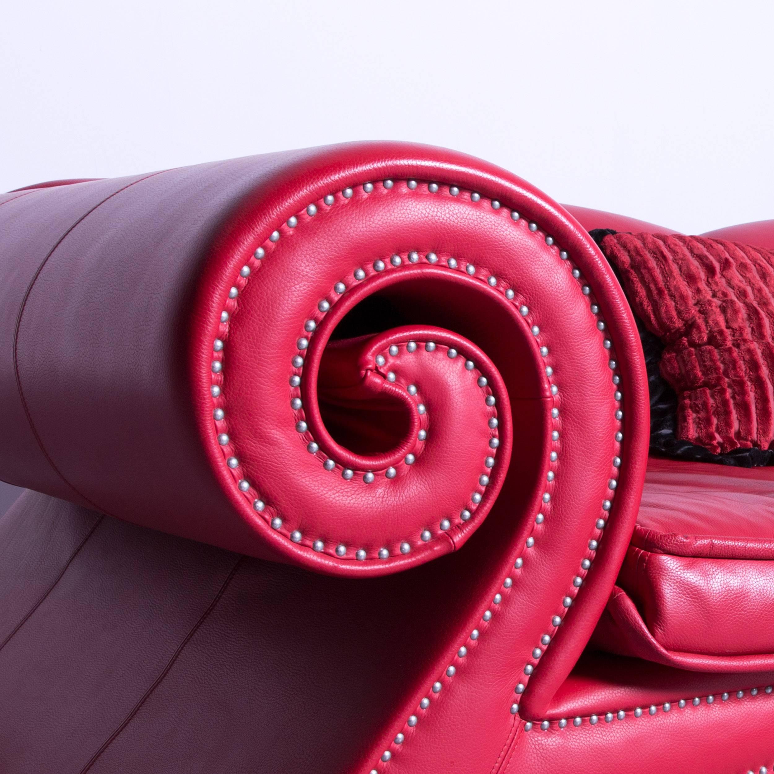 Bretz Mammut Designer Sofa Red Leather Rivets Freaky Cult Couch Modern Funny 1