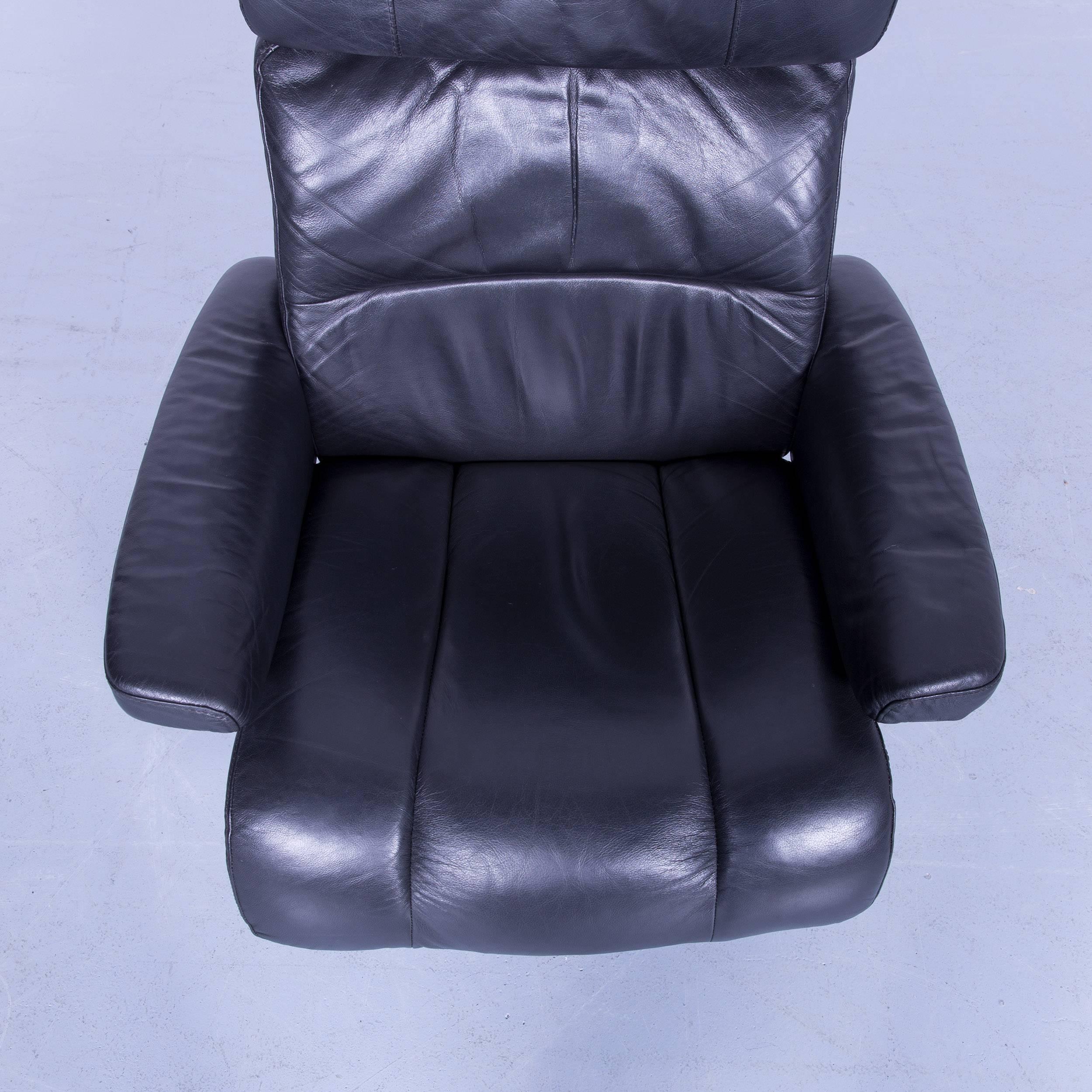 Stressless Relax Armchair Black Leather Relax Recliner TV Chair Wood 1