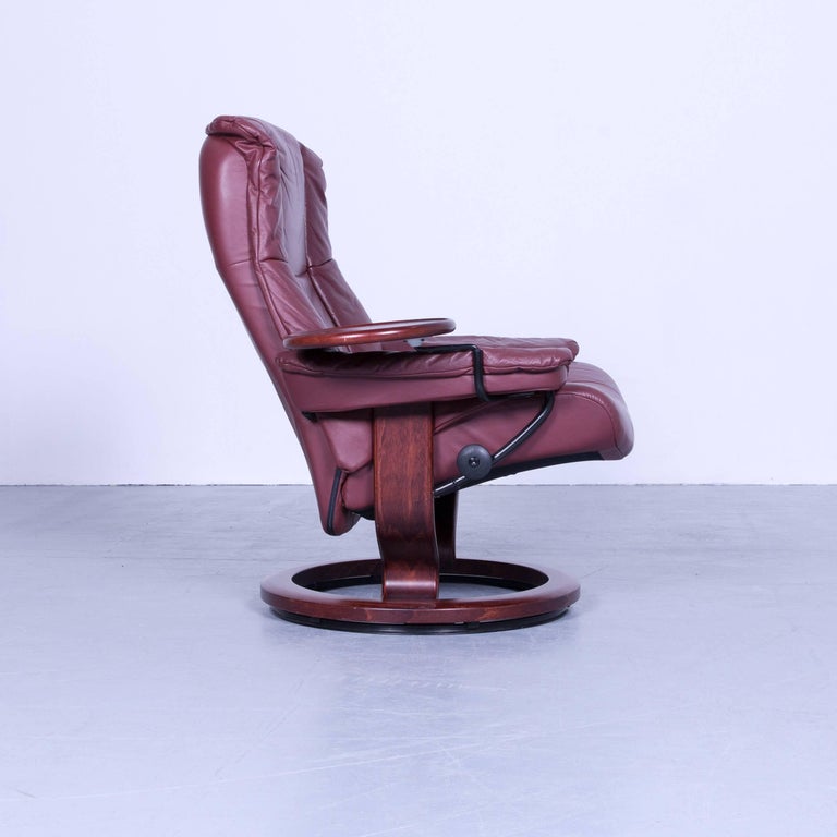 Ekornes Stressless Mayfair Armchair Red Leather Modern Recliner Chair