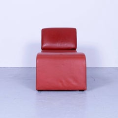 COR Onda Red Orange Leather Relax Recliner Chair Sofa Couch