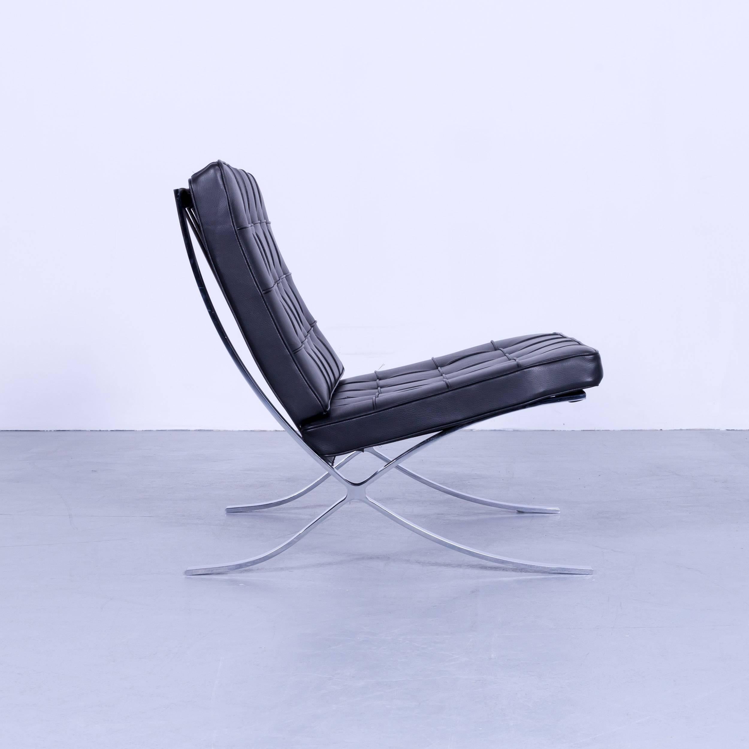 Knoll International Barcelona Chair by Ludwig Mies van der Rohe Black Leather 3