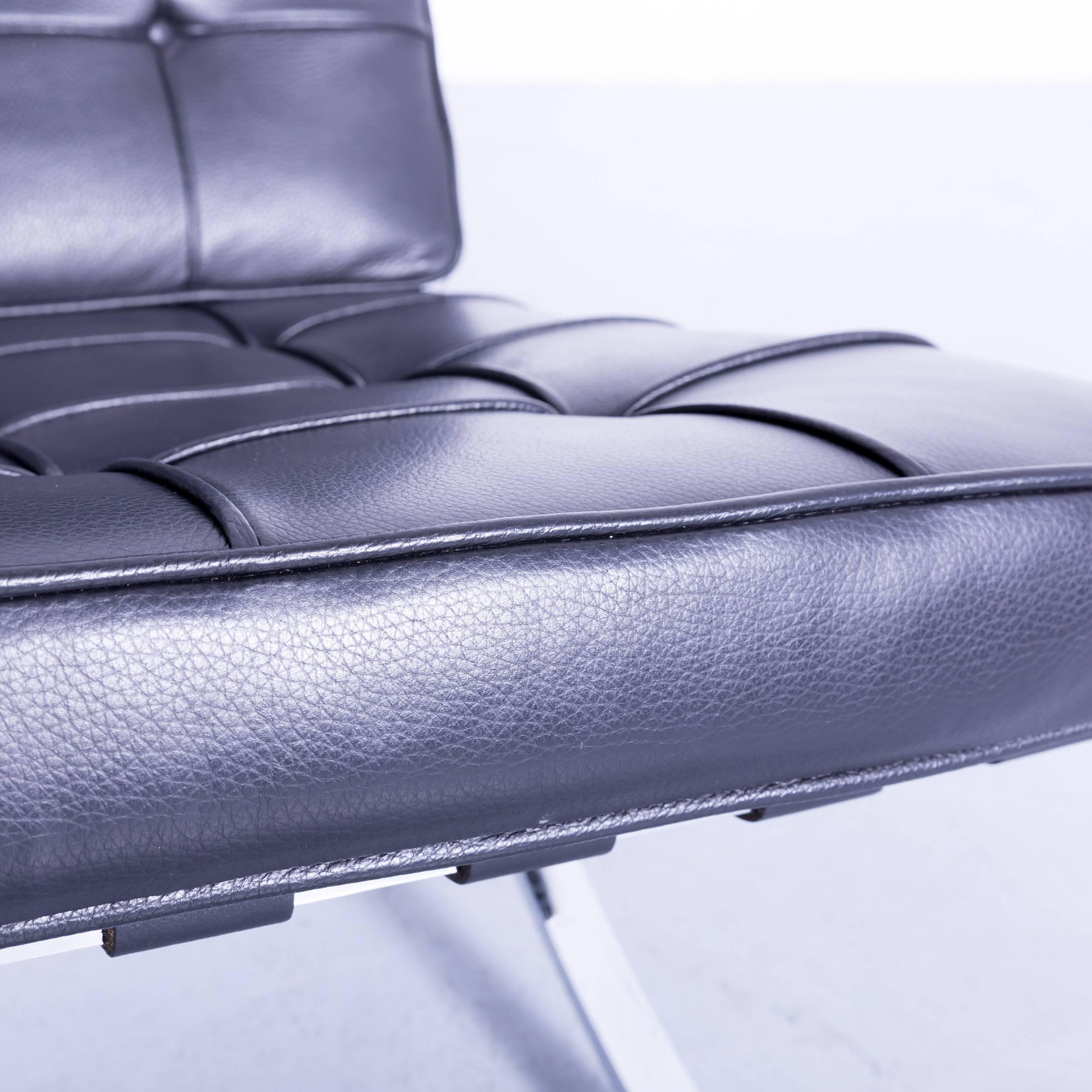 German Knoll International Barcelona Chair by Ludwig Mies van der Rohe Black Leather