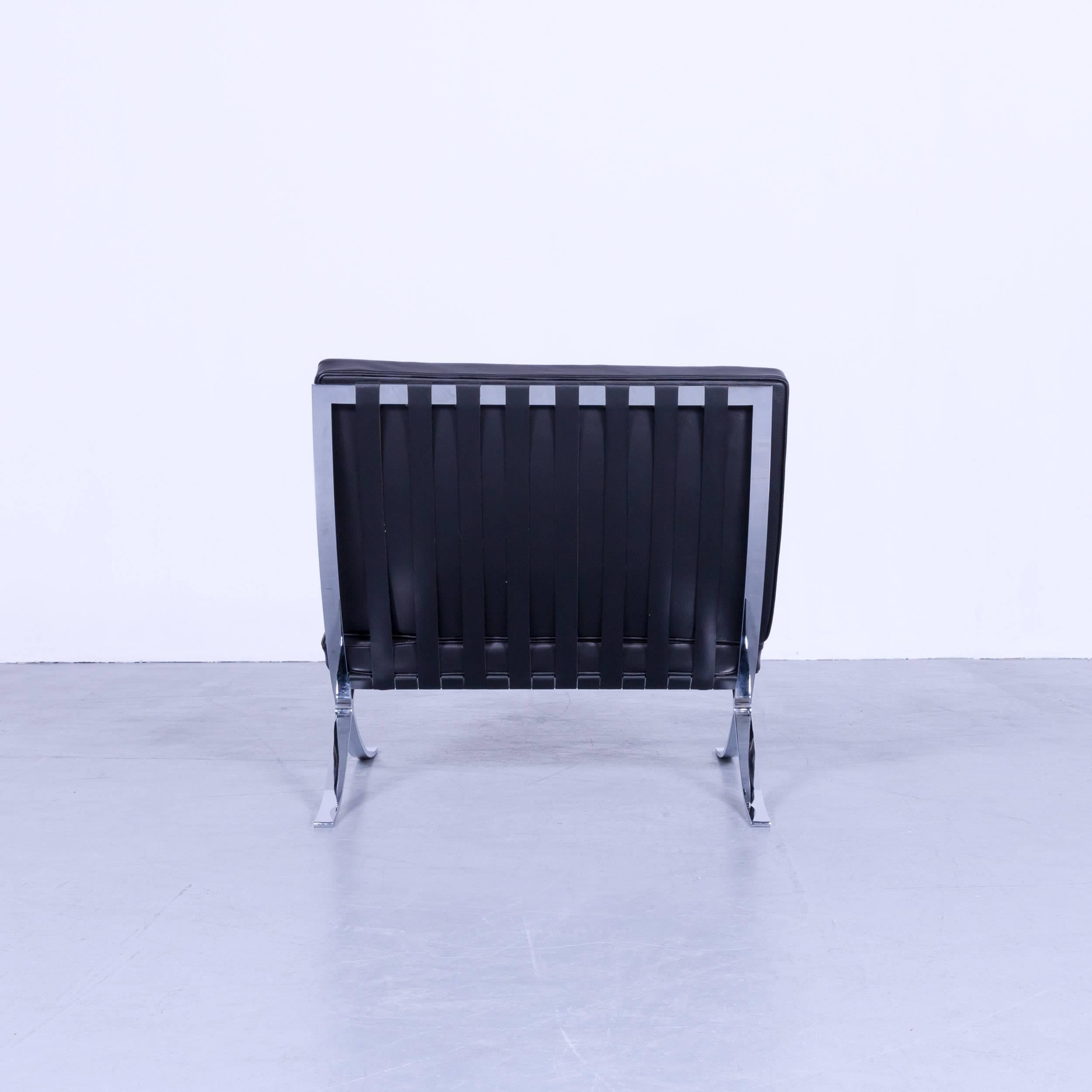 Two Knoll International Barcelona Chair Ludwig Mies van der Rohe Black Leather 4