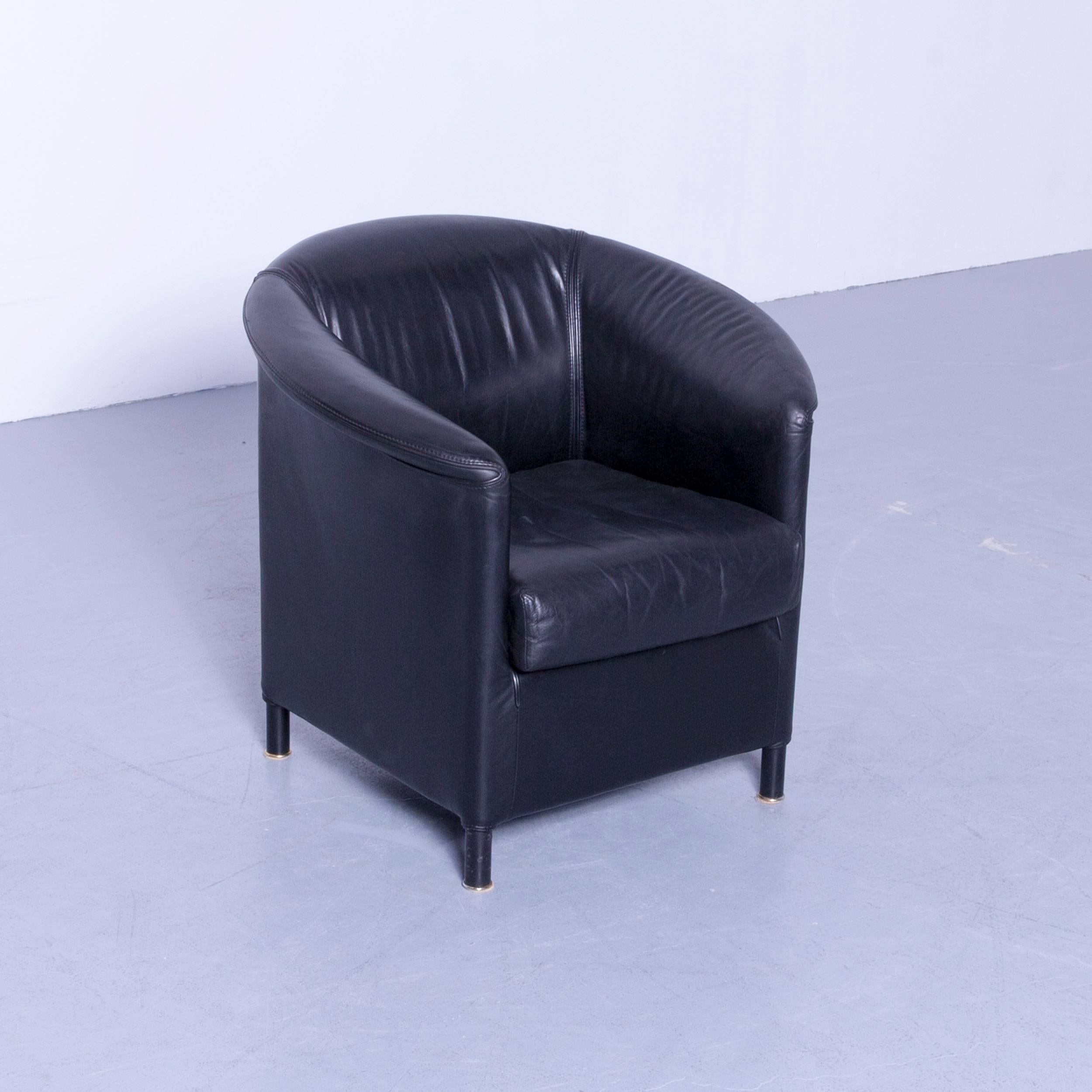 German Wittmann Aura Designer Armchair Leather Black Modern