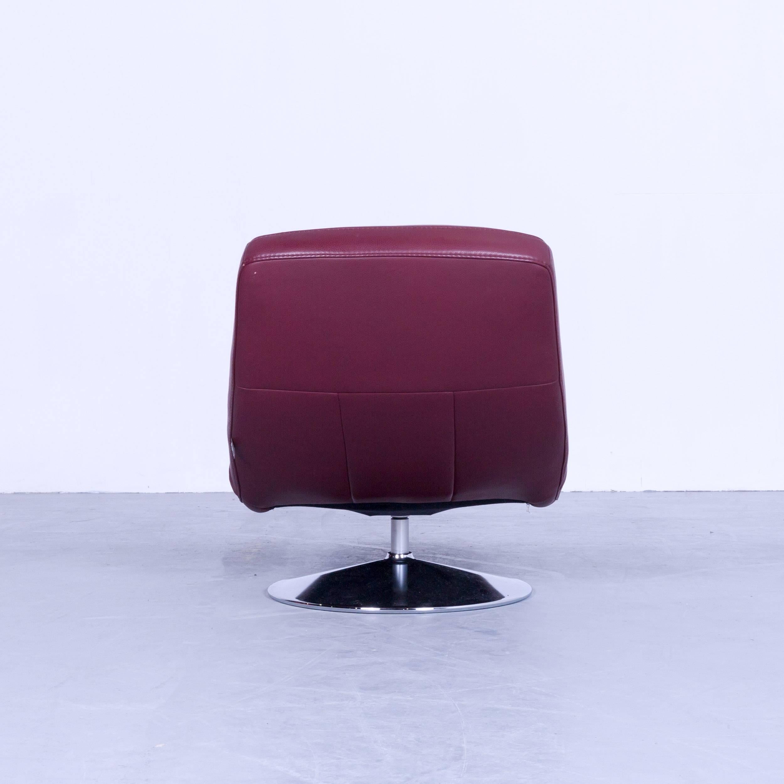 Ewald Schillig Slice daybed Designer Recliner Chair Leather Red Bordeaux For Sale 1