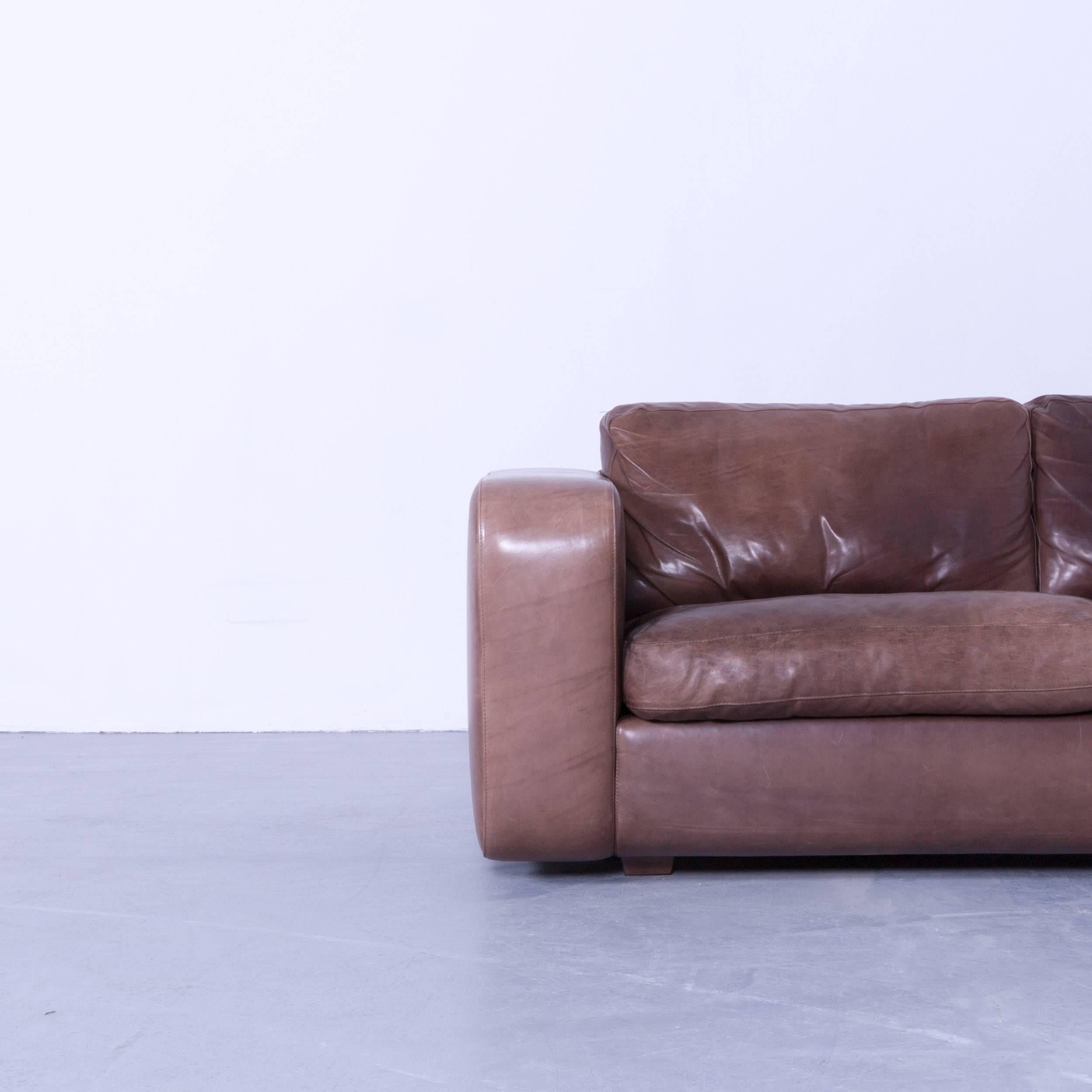 Machalke Valentino corner sofa mocca brown anilin leather modern designer.