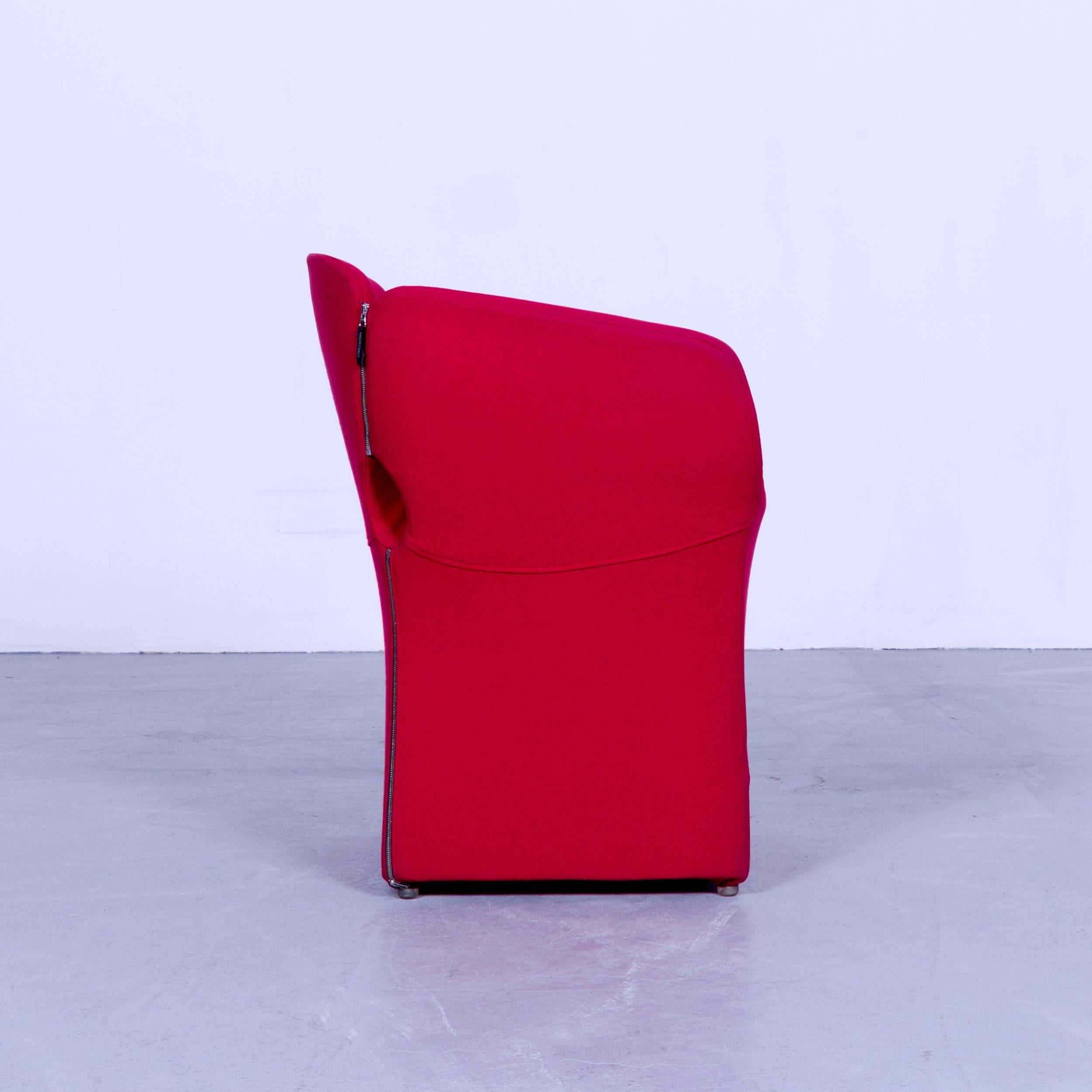 Moroso Bloomy Designer Chair in High Quality Red Fabric by Patricia Urquiola 4