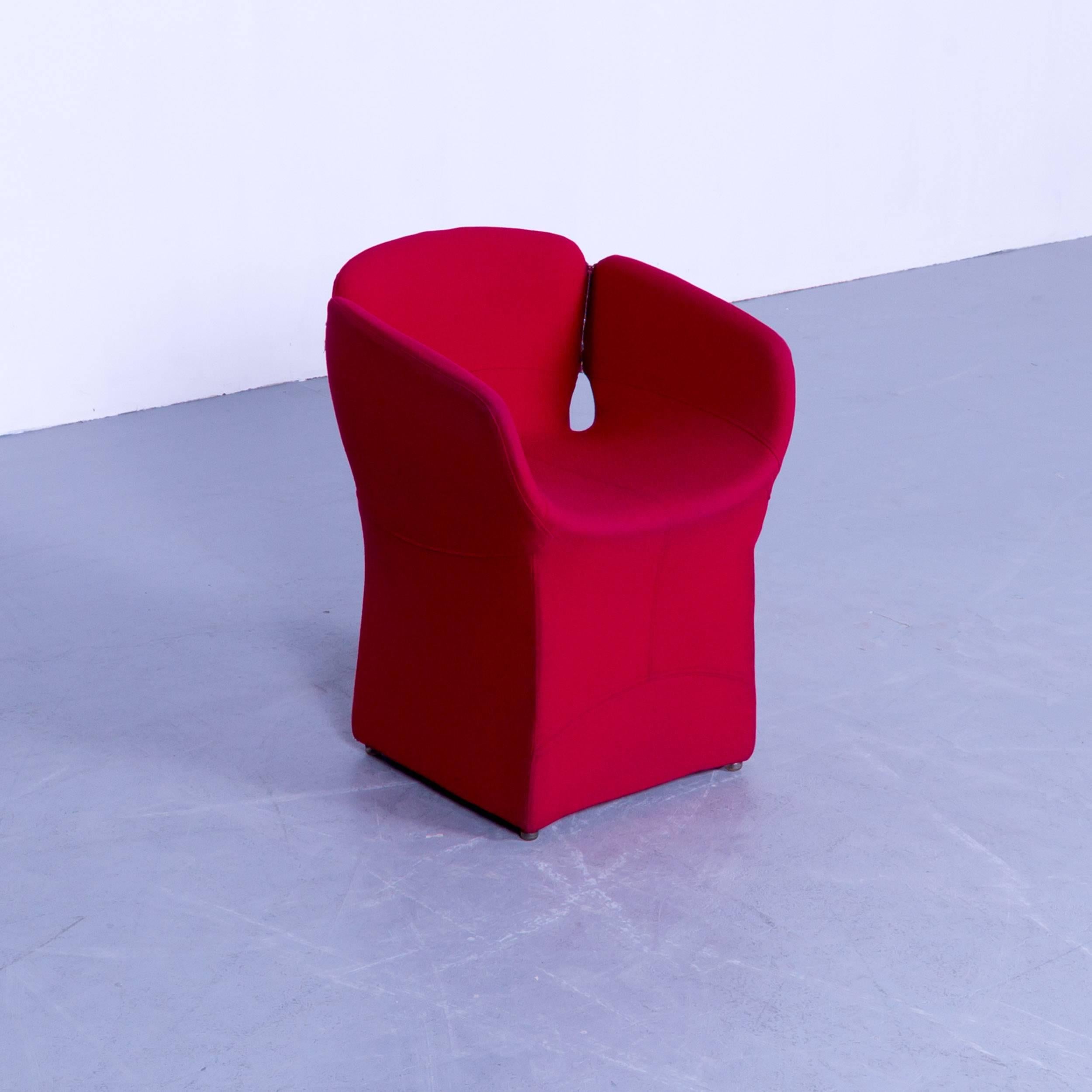 Italian Moroso Bloomy Designer Chair in High Quality Red Fabric by Patricia Urquiola