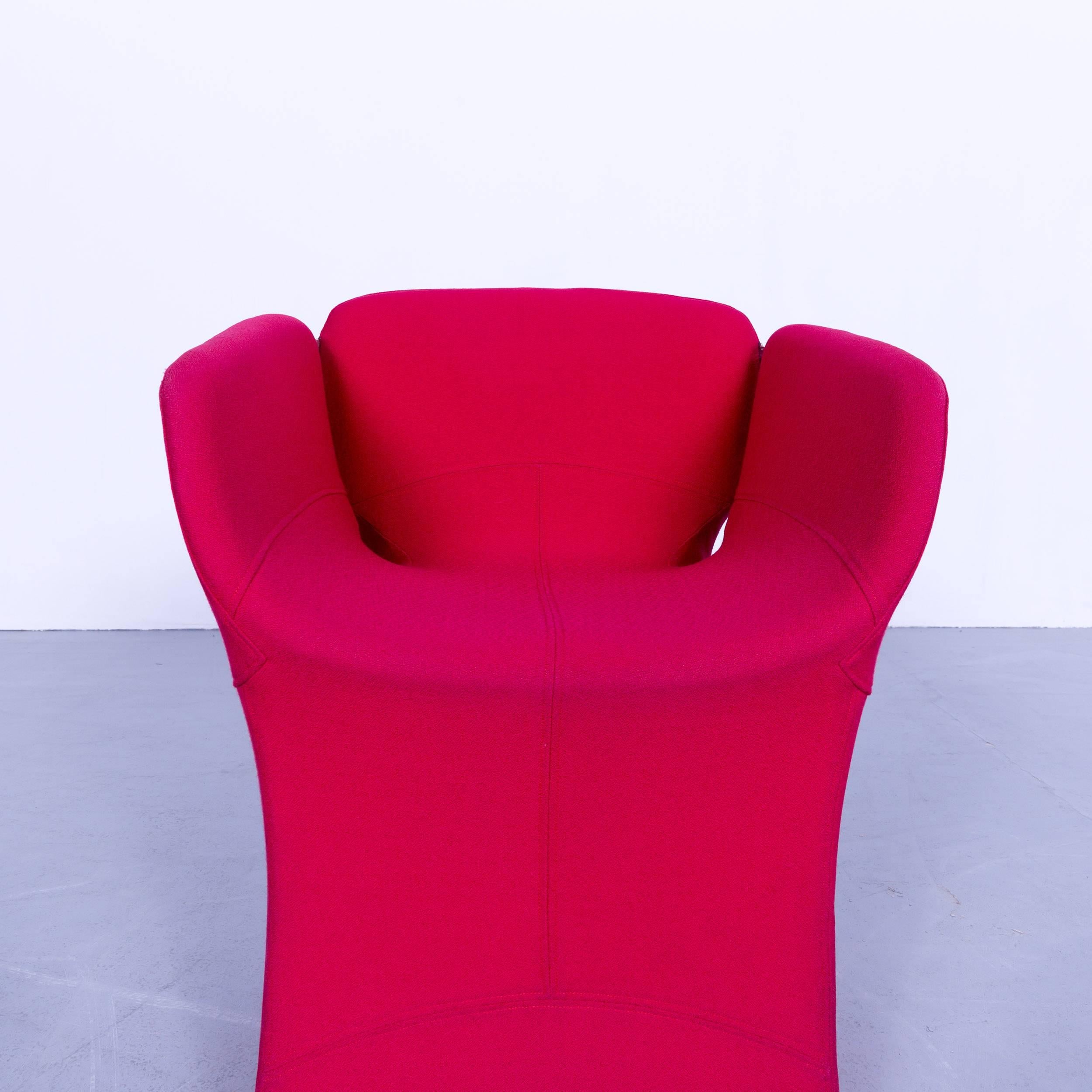 Contemporary Moroso Bloomy Designer Chair in High Quality Red Fabric by Patricia Urquiola