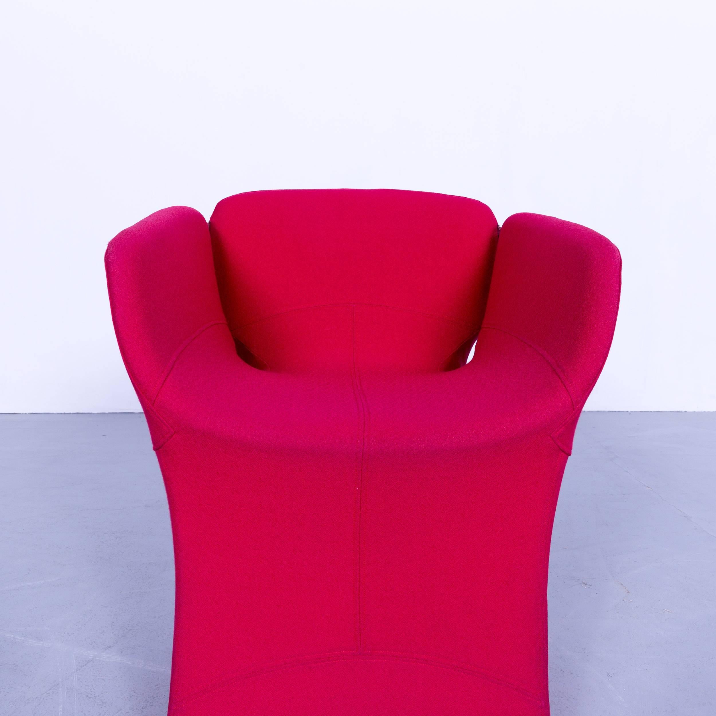 Contemporary Set of Two Moroso Bloomy Designer Chair Quality Red Fabric by Patricia Urquiola