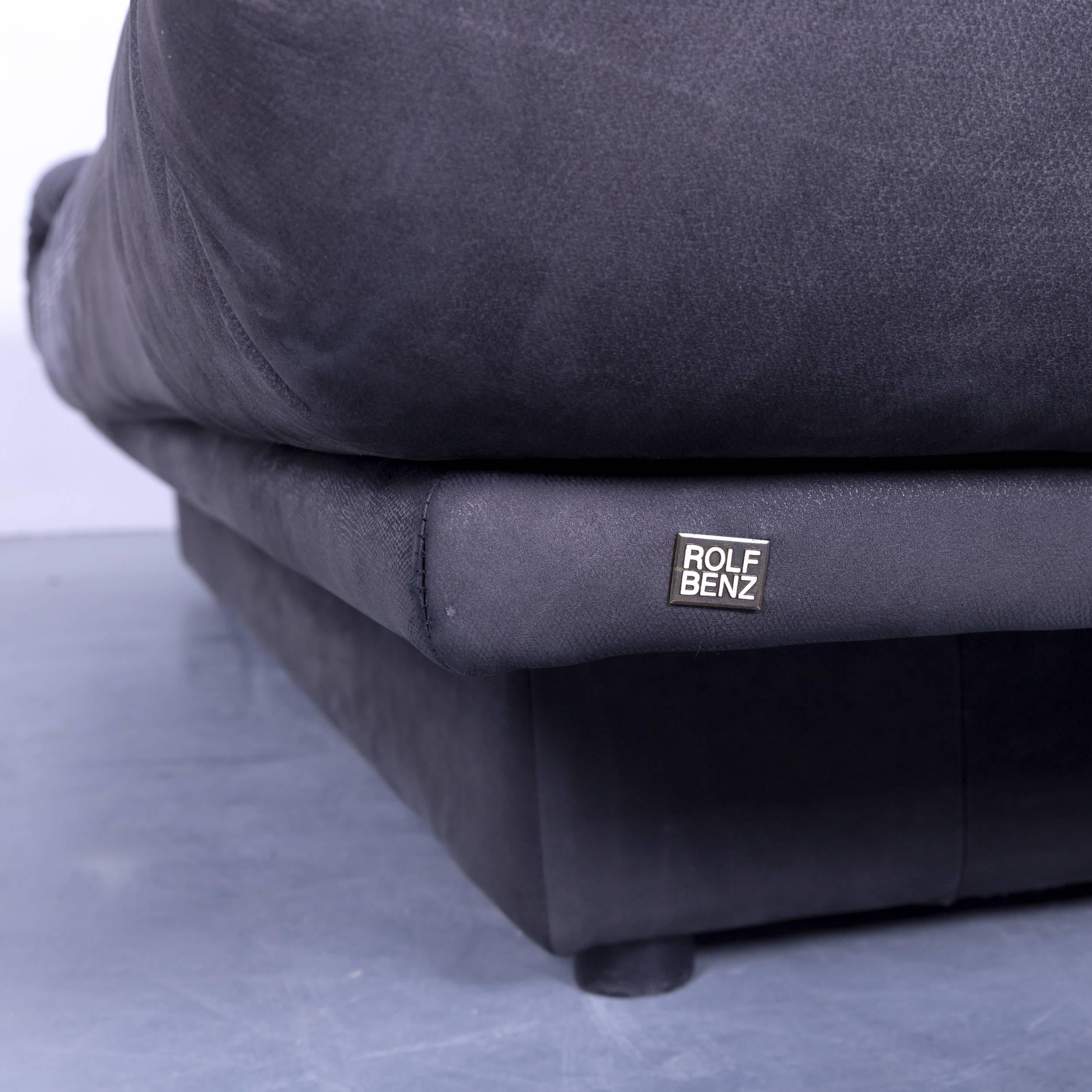 Rolf Benz 345 Designer-Sofa aus schwarzem Leder mit drei Sitzen, Moderne Vintage Retro im Zustand „Gut“ in Cologne, DE