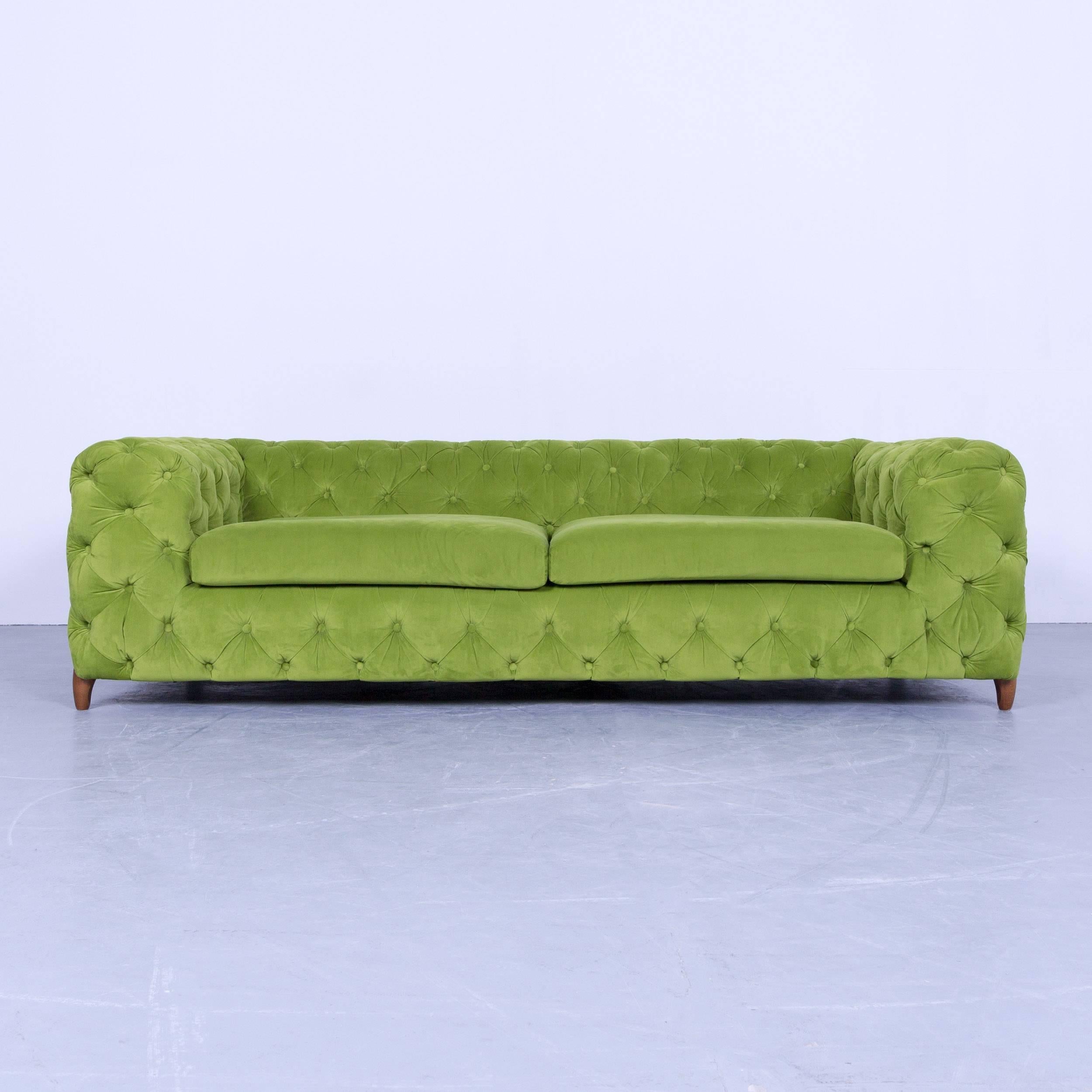 Leather Original Kare Designer Sofa Set Fabric Green and Blue Three-Seat Couch Modern