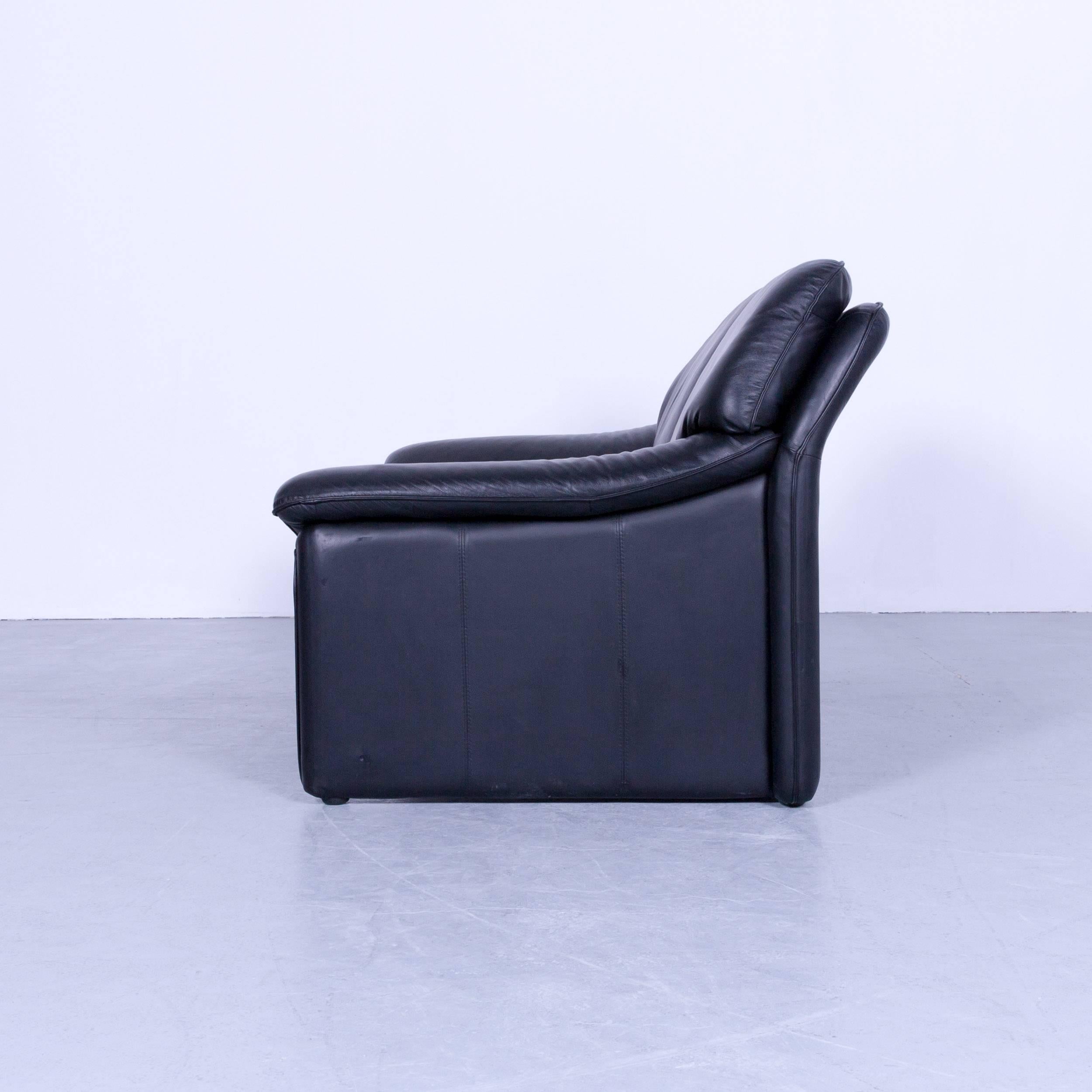 Laauser Atlanta Designer Sofa Leather Black Two-Seat Couch 2